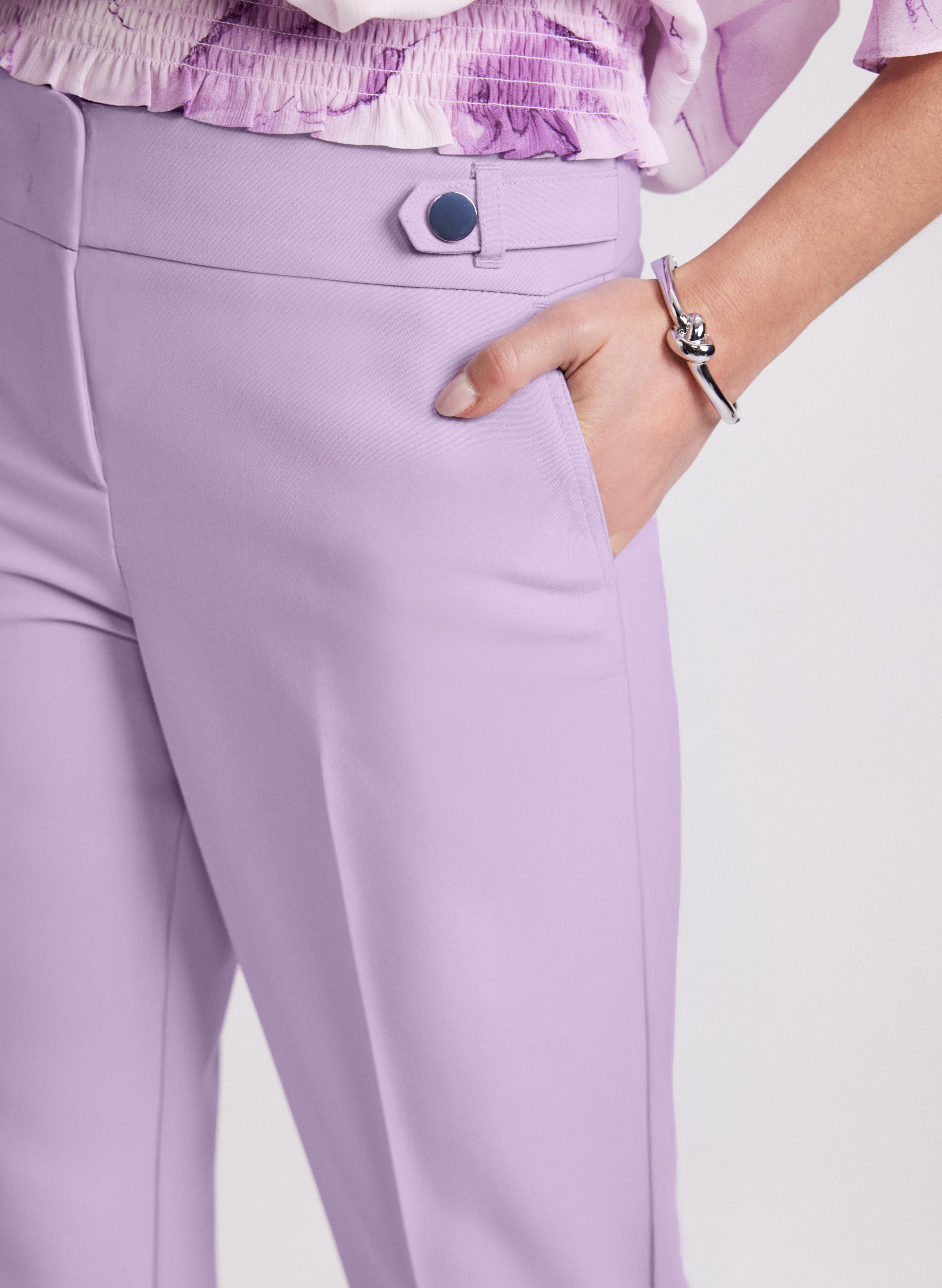 Emma Slim Leg Pants for Women - High Waisted Stretchy Work Pants - Comfortable Office & Business Casual Trousers for Professional Wear