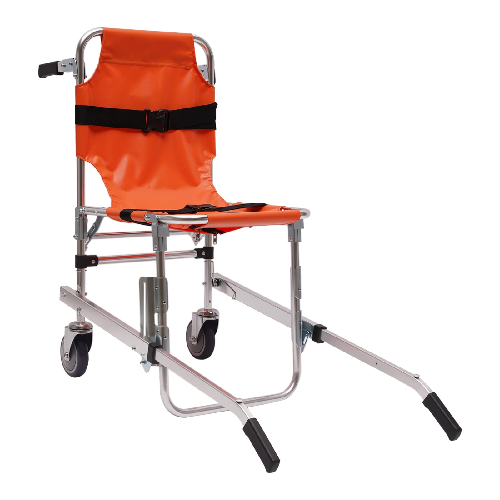 Portable Folding Stair Lift Chair - 350LB Capacity Aluminum Medical Evacuation Chair for Elderly & Disabled | Home Mobility Transfer Solution for Emergencies & Daily Use | Orange Safety Stairway Wheelchair
