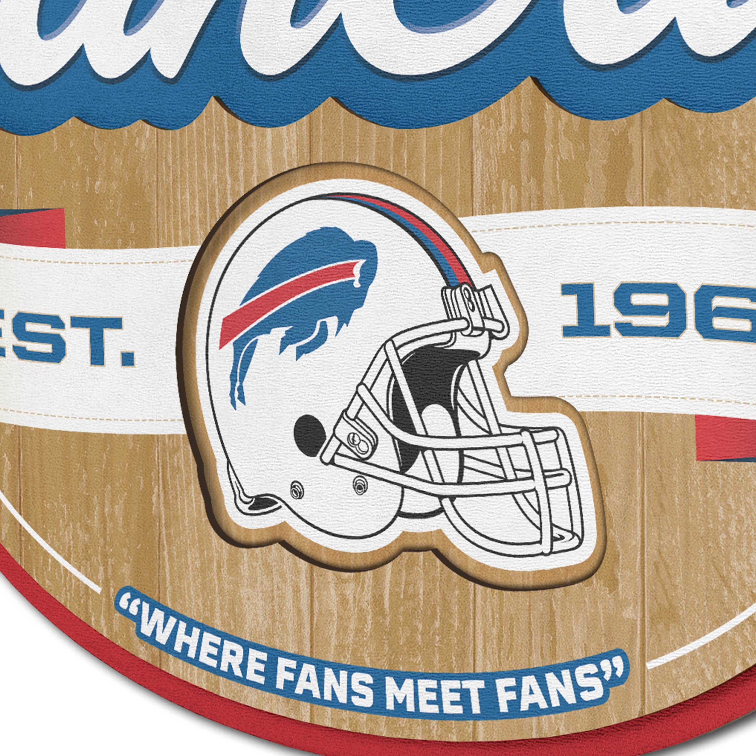 YouTheFan NFL Buffalo Bills Fan Cave Sign - Officially Licensed Team Logo Wall Decor for Game Room, Man Cave, Sports Bar & Home Decor