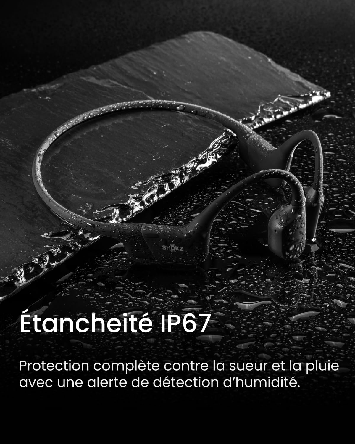 SHOKZ OpenRun Bone Conduction Bluetooth Headphones with Microphone - IP67 Waterproof Wireless Sports Headphones for Running, Cycling & Workouts - 8-Hour Battery Life, USB-C Charging (Comet Grey) | Perfect for Outdoor Activities, Gym Training & Daily Commute