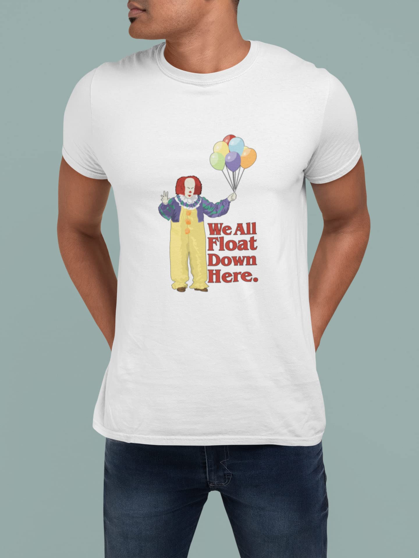 Pop Threads Clown Horror Graphic T-Shirt | Minimalist Spooky Design | Halloween Costume, Cosplay & Casual Wear
