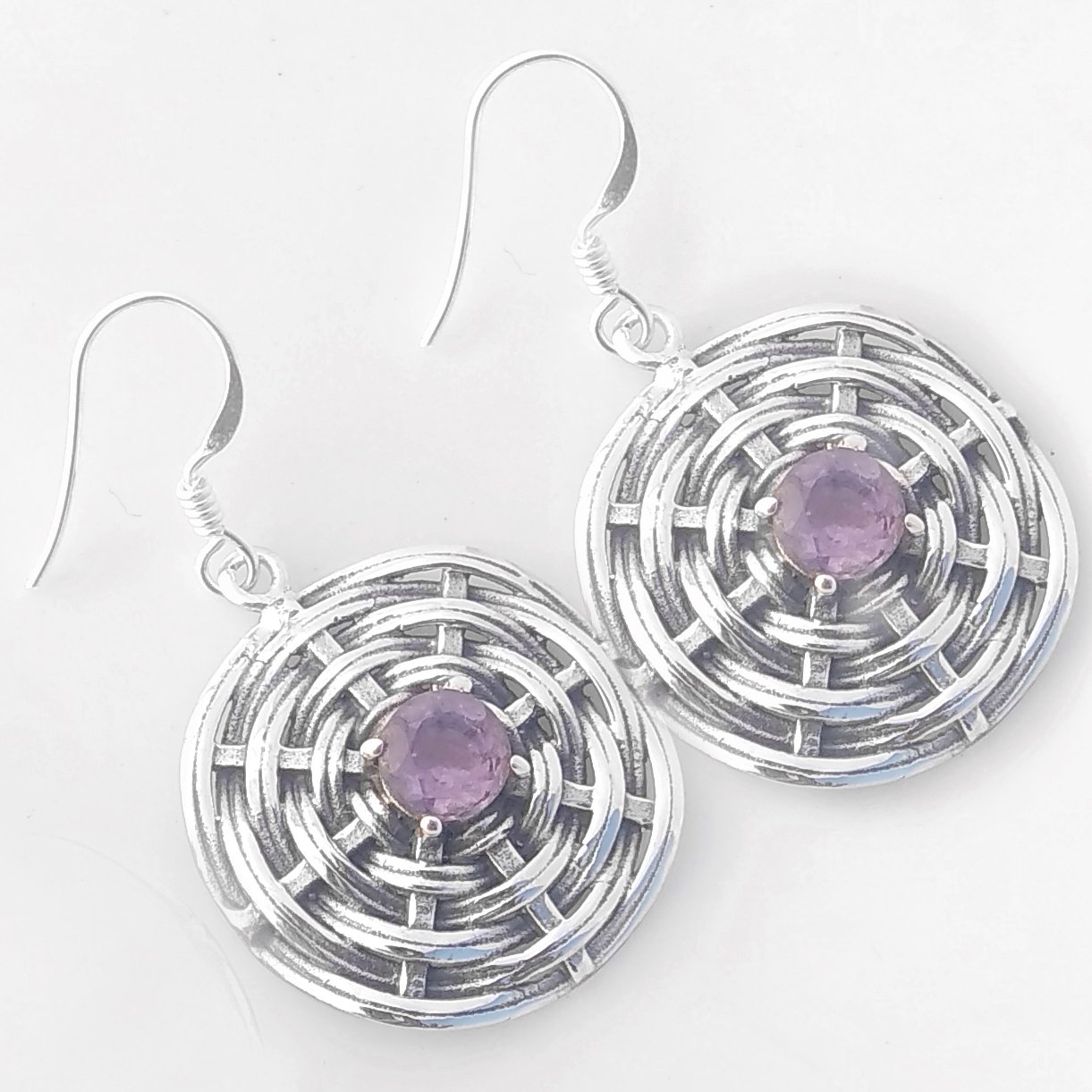 925 Sterling Silver Amethyst Handmade Drop Dangle Earrings for Women & Girls | Elegant Purple Gemstone Jewelry Gift | Perfect for Weddings, Parties & Everyday Wear