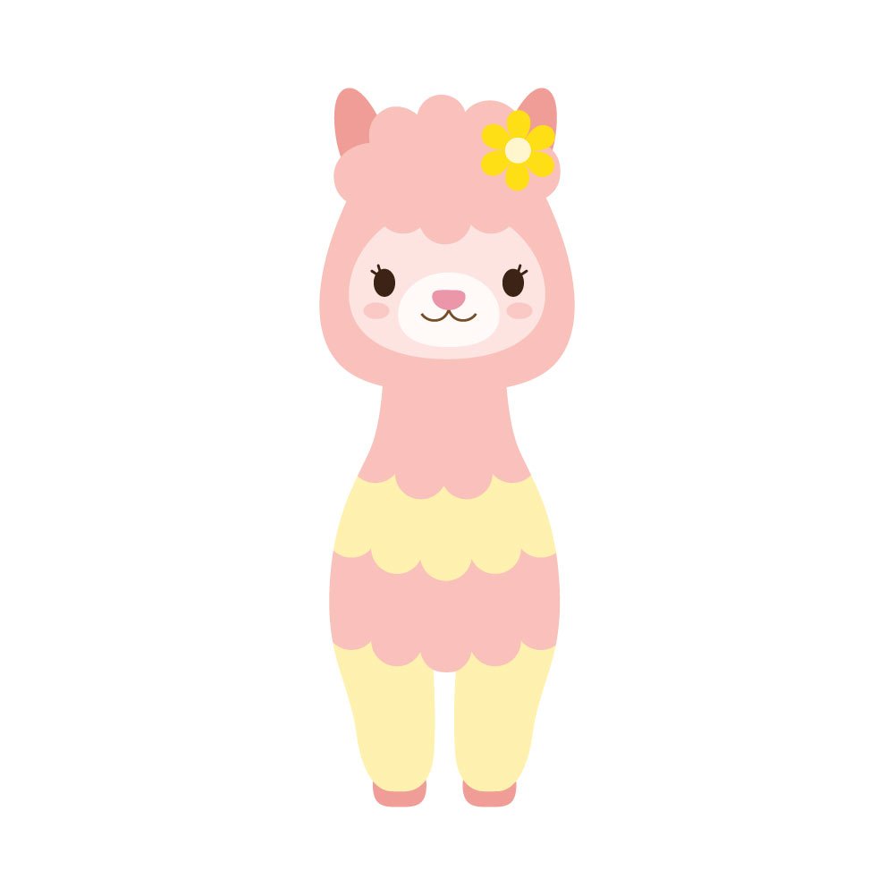 5 Inch Pink Pastel Llama with Flower Vinyl Decal - Waterproof Sticker for Car, Laptop, Window, Wall Decor | Perfect for Home, Office, Nursery & Outdoor Use