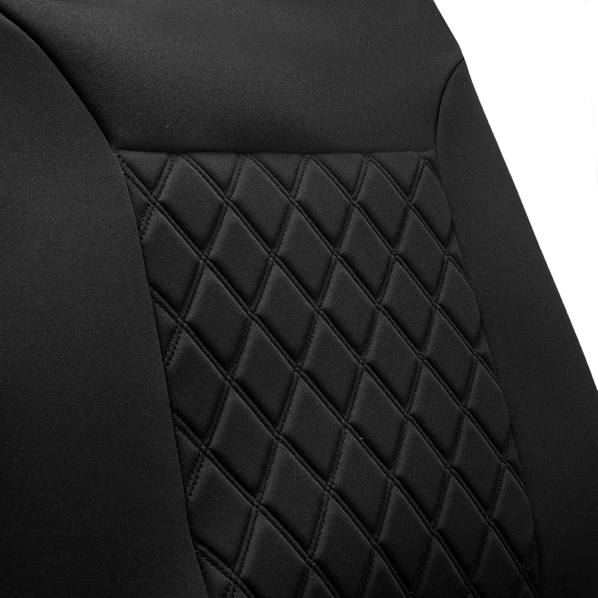FH Group Neosupreme Car Seat Covers - 2 Pack Waterproof Universal Fit Seat Protectors for Cars, Trucks & SUVs | Solid Black Car Cushions | Perfect for Road Trips, Commuting & Pet Protection