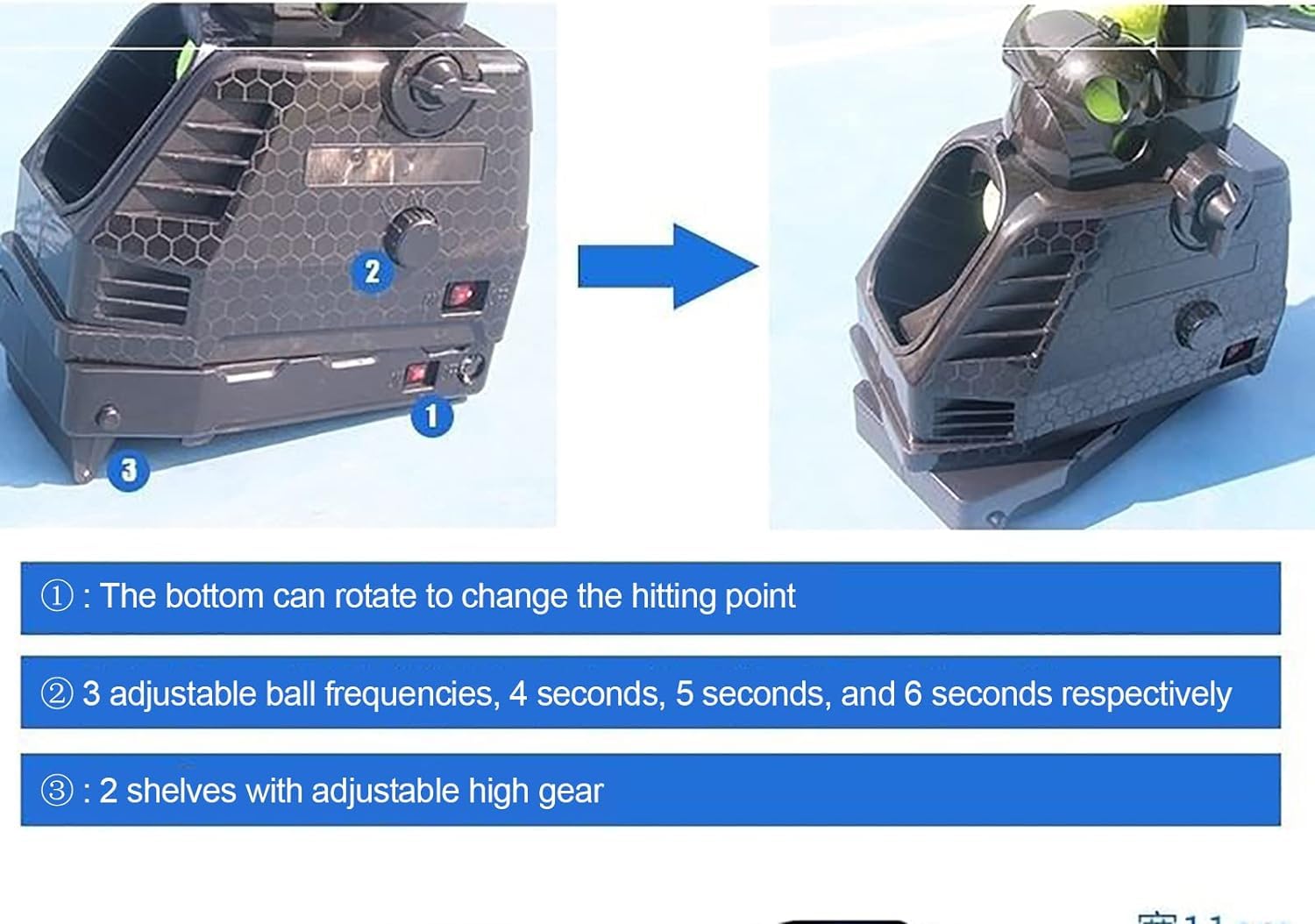 Automatic Tennis Ball Machine - Holds 30 Balls with Rotation Function | Perfect for Solo Training & Coaching | Improve Agility & Skills | Ideal for Backyard Practice, Tennis Courts & Coaching Sessions