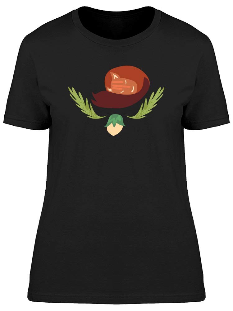 Cute Squirrel Sleeping Cartoon T-Shirt for Women - Soft Cotton Graphic Tee for Casual Wear, Weekend Outfits & Lounge