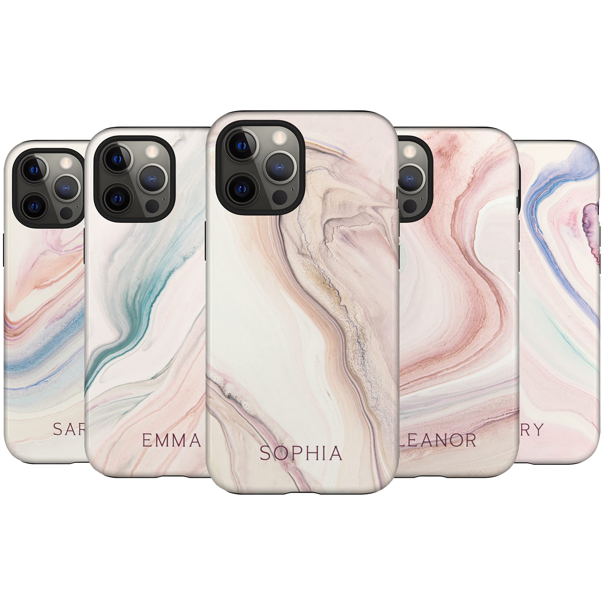 Personalized Nude Marble Stone Phone Case - Custom Name Engraved - Compatible with iPhone 16 Plus, 15 Pro Max, 14, 13 Mini, 12, 11, X/XS Max, XR, 7/8 - Stylish Protection for Everyday Use & Special Occasions
