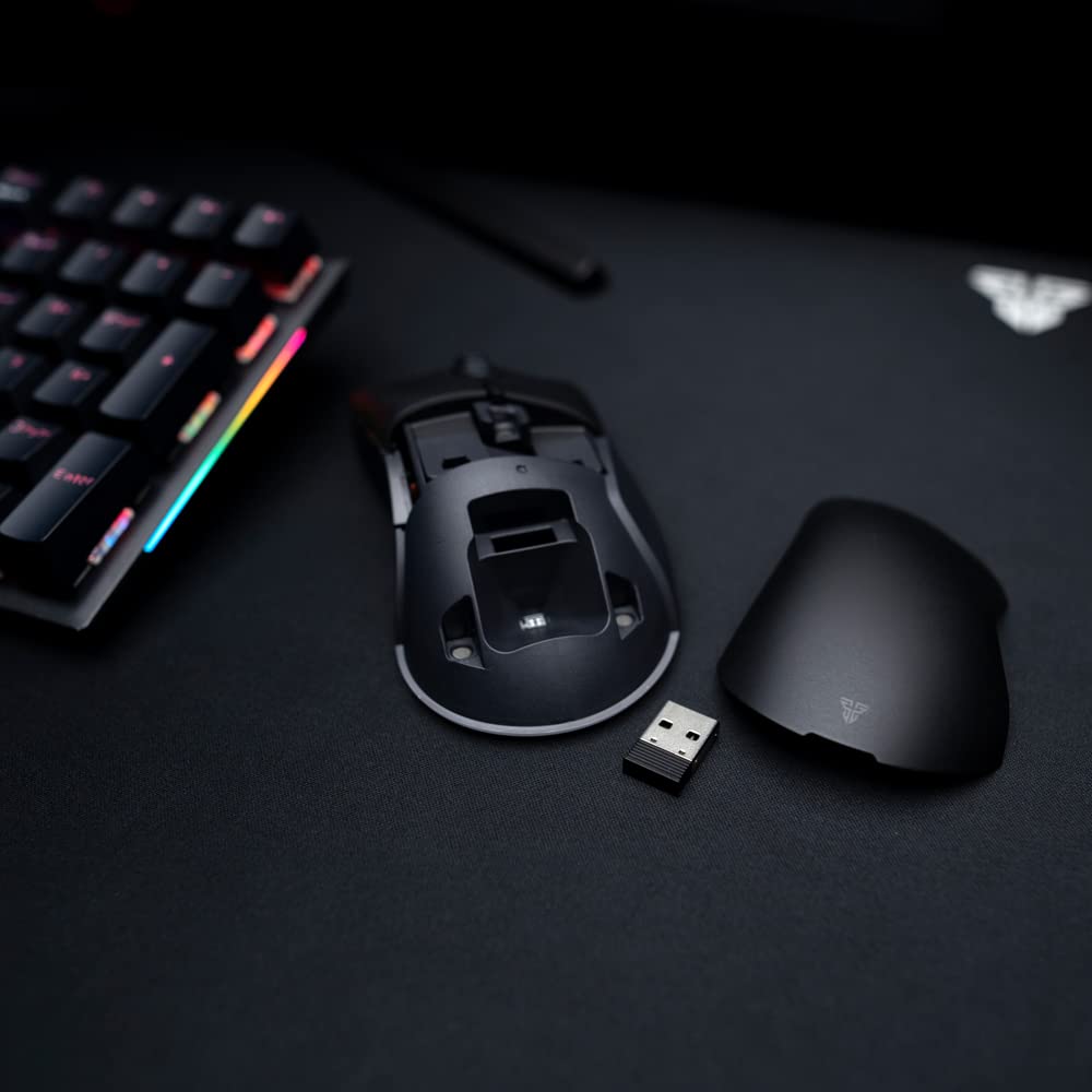 FANTECH Helios Go XD5 Wireless RGB Gaming Mouse - 19K DPI, 6 Programmable Buttons, 40H Battery Life, 72g Ultra-Lightweight - Ergonomic Esports Mouse for Small Hands | Perfect for FPS, MOBA & MMO Gaming | Black