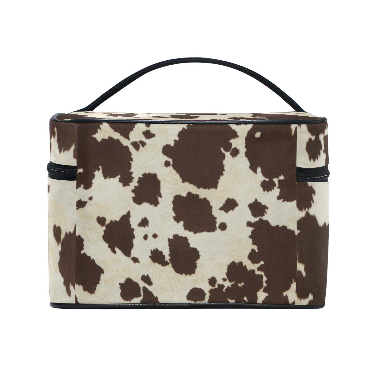 Big Cow Fur Print Large Cosmetic Bag for Women - Travel Makeup Organizer & Toiletry Case - Perfect for Vacation, Gym, and Everyday Use