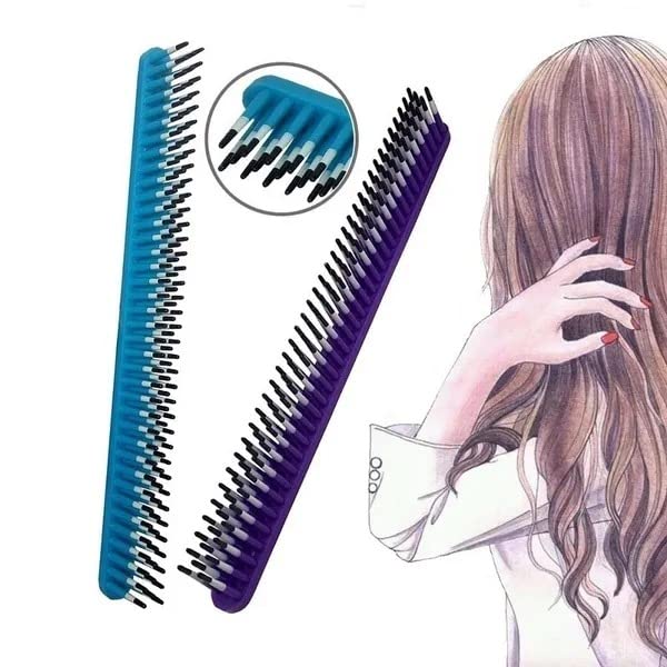 Professional 3 Row Styling Comb - Carbon Fiber Anti-Static Hair Comb with 3 Line Teeth, Unbreakable Design for Salon & Home Use (Medium, 1 Pack) - Perfect for Styling, Detangling & Creating Volume