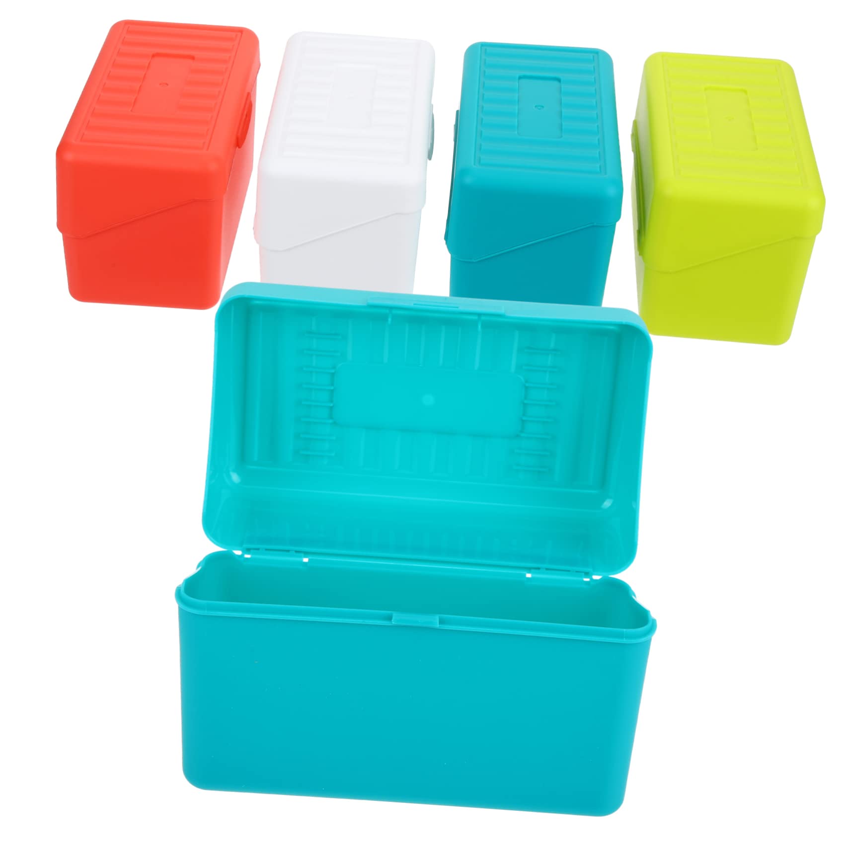 4-Piece Multicolor Index Card Holder Set - Organize Flashcards, Note Cards & Recipes - Perfect for School, Office & Kitchen Storage