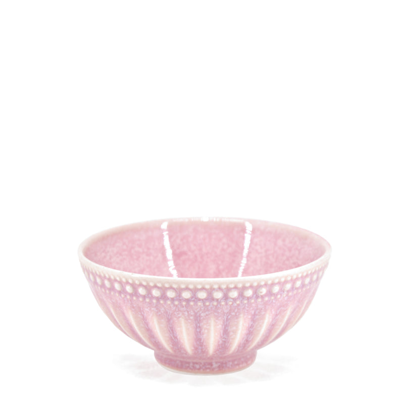 BIA French Lace Reactive Bowl - Pink Ceramic Serving Bowl for Salads, Desserts & Snacks | Elegant Tableware for Dining & Entertaining