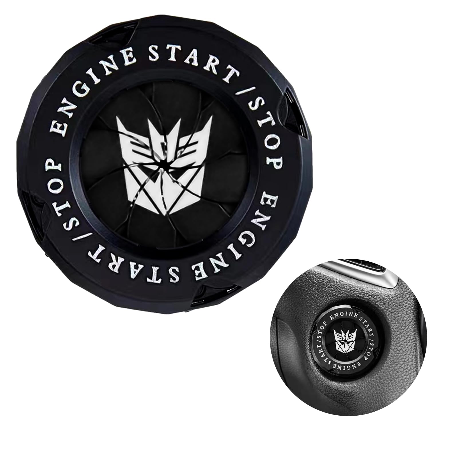 Universal Rotary Push Start Button Cover for Cars & Motorcycles - Engine Start Button Protector, Interior Sticker Decor - Perfect for Ignition Key Switch Protection & Vehicle Customization