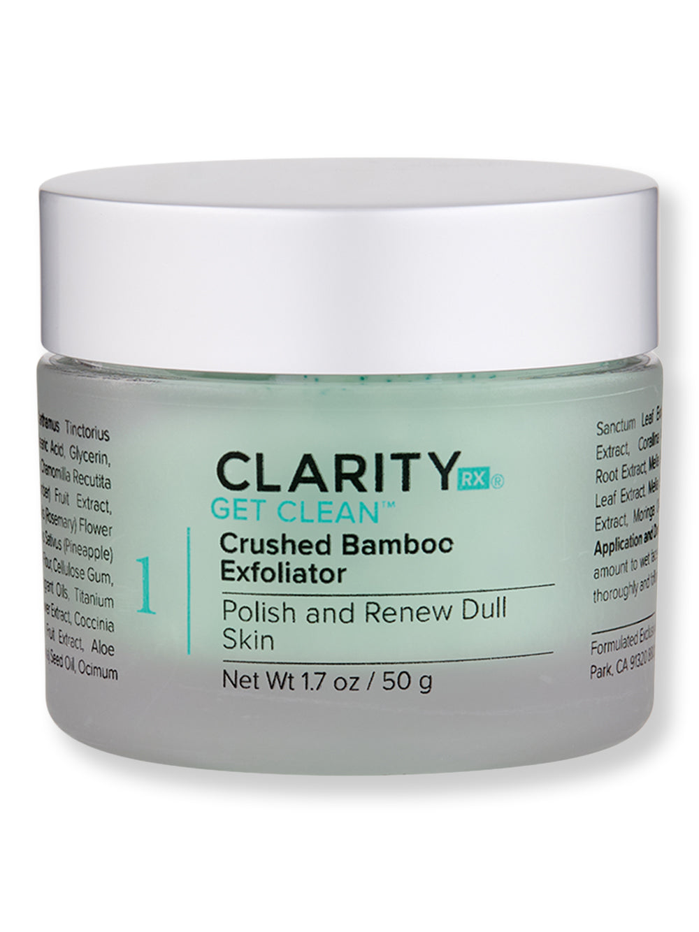 ClarityRx Get Clean Crushed Bamboo Exfoliator - Gentle Face Scrub for Smooth Skin | Exfoliating Cleanser for Acne, Blackheads & Dullness | Perfect for Daily Skincare Routine
