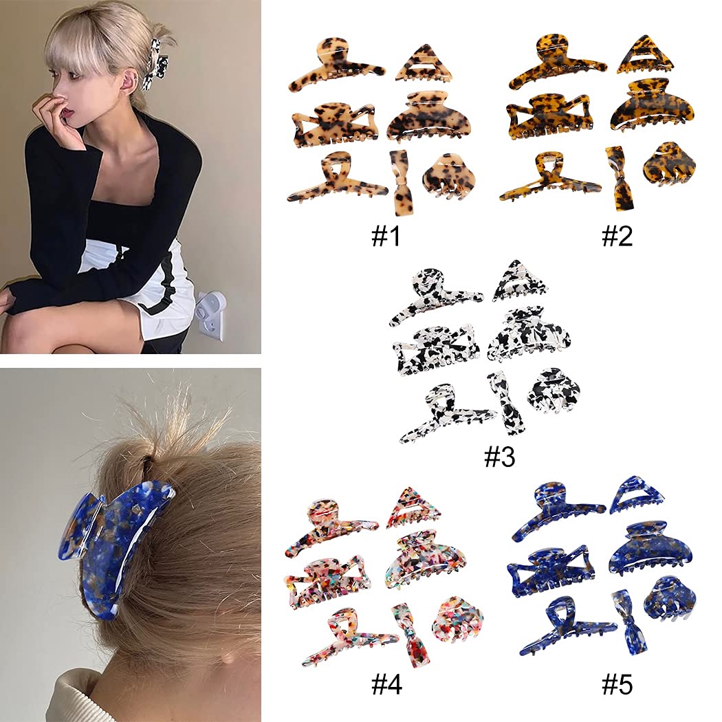 Stylish COSYOO Acetate Hair Claw Clips Set of 7 - Large Non-Slip Strong Hold Hair Clips with Interlocking Teeth for Women - Perfect for Shower, Styling & Everyday Fashion Accessories