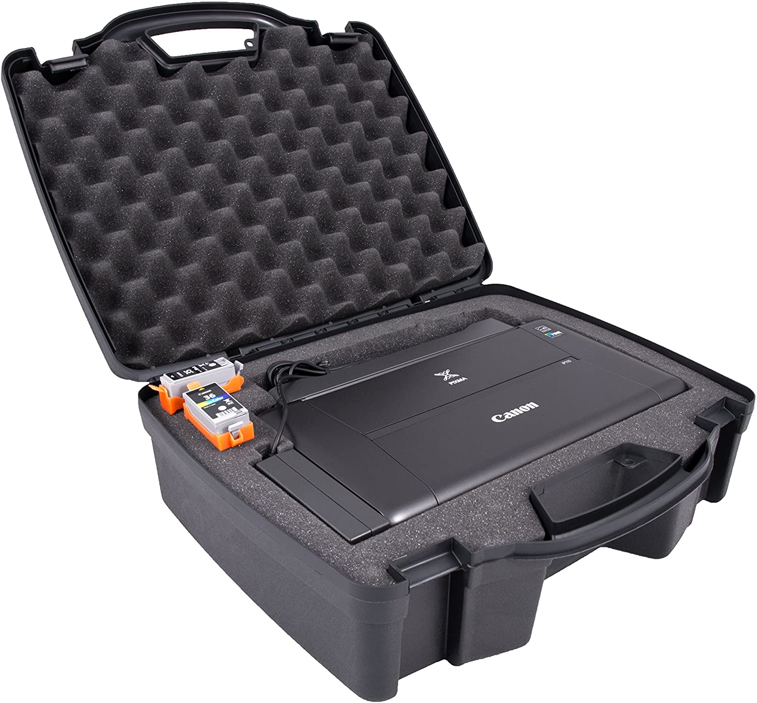 CASEMATIX Travel Case for Canon Pixma iP110 Wireless Mobile Printer - Portable Protective Storage Bag with Accessories Compartment | Perfect for Business Trips, Outdoor Printing & Office Organization