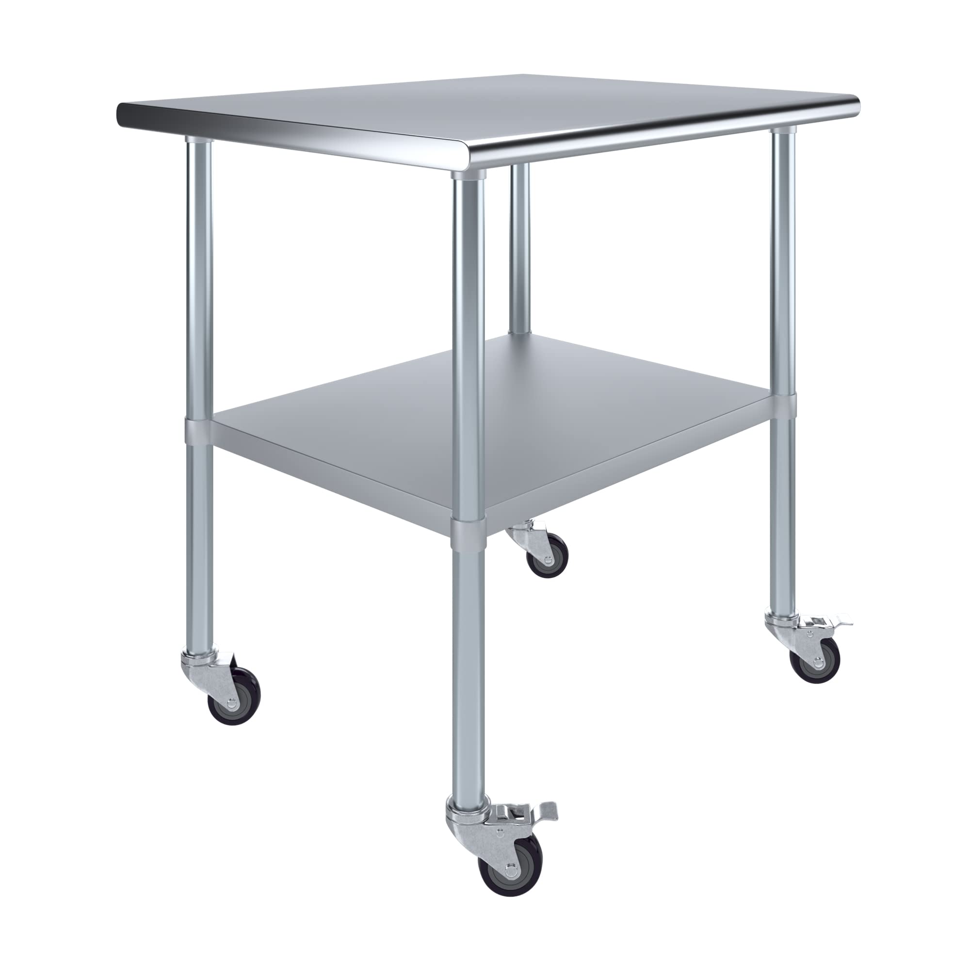 AmGood Stainless Steel Work Table with Wheels - 36