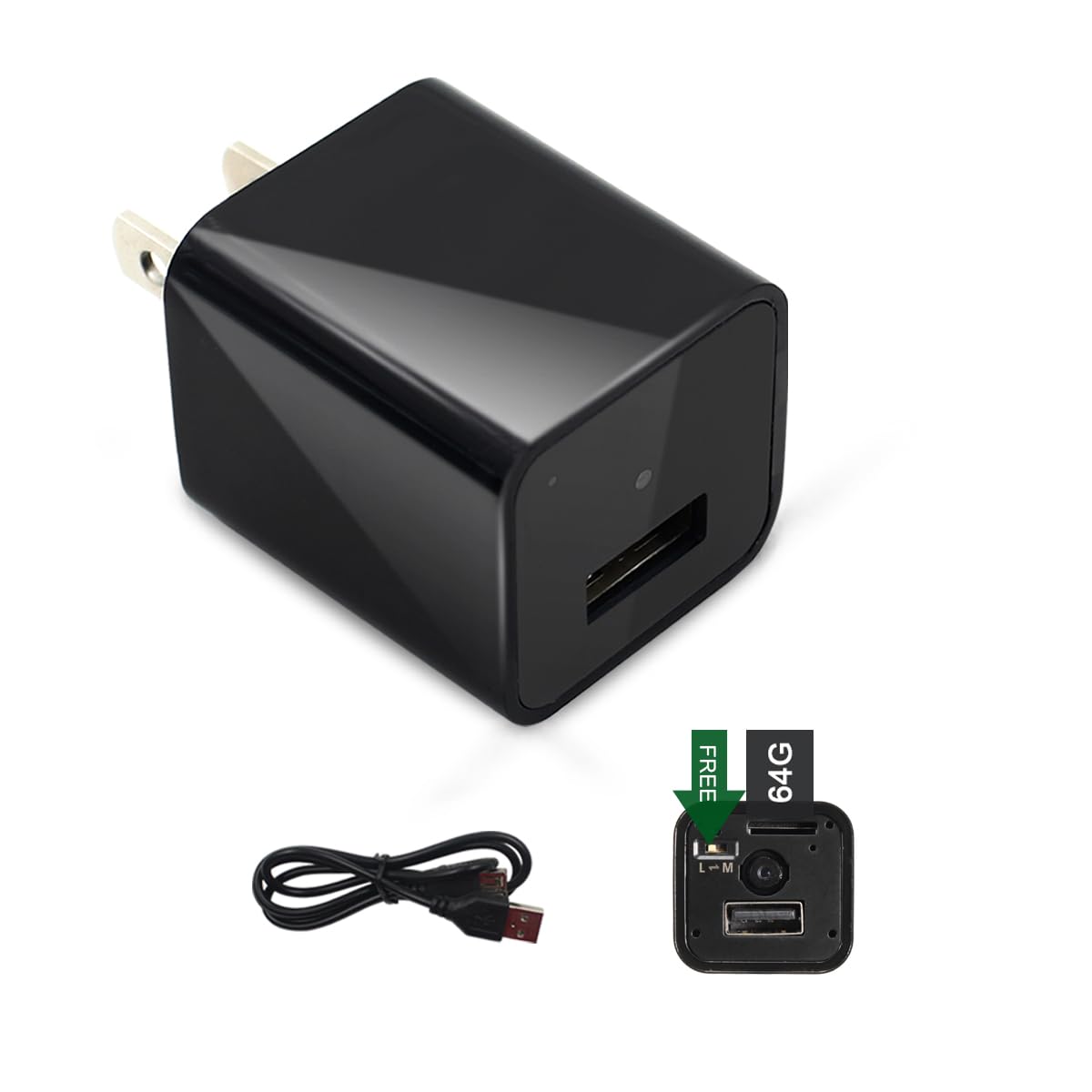 KDNRH Hidden Spy Camera Detector - 1080P Portable Nanny Cam with Motion Detection & Loop Recording, No WiFi Needed - Indoor/Outdoor Baby Monitor & Pet Surveillance Camera (64GB SD Card Included) - Perfect for Home Security, Office Monitoring, and Elderly Care