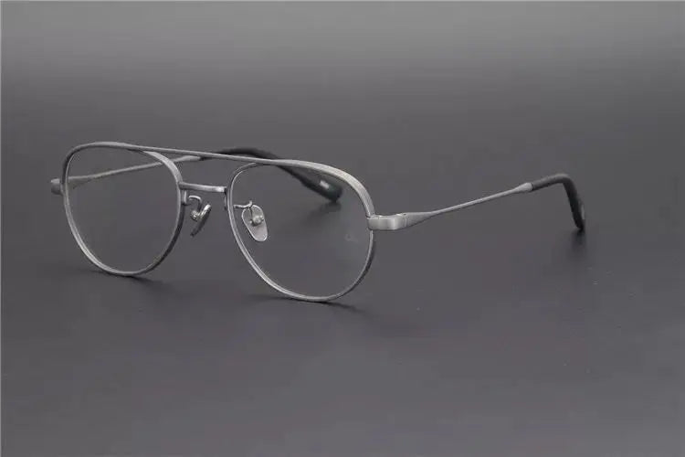 Stylish Aimee Unisex Full Rim Oval Double Bridge Titanium Eyeglasses Frame 9531 - Lightweight & Durable for Work, Reading & Everyday Wear