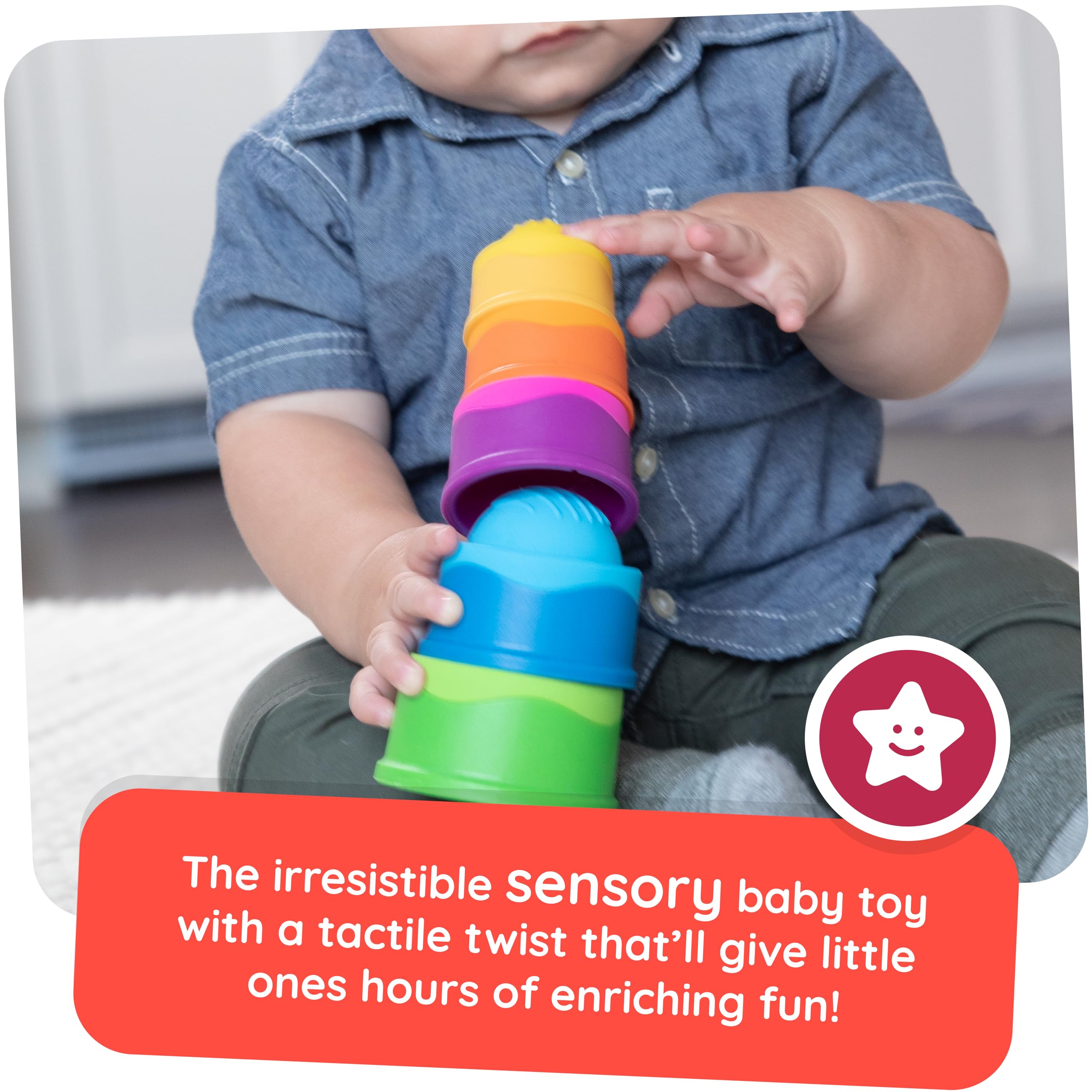 Dimpl Stack Sensory Baby Toys - Stacking & Popping Learning Toy for Toddlers Ages 1-10 Years | Educational Gift for Kids Birthday & Christmas | Perfect for Daycare, Montessori & Early Childhood Development