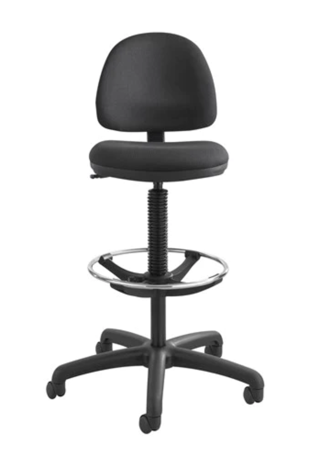 Safco 3401BL Adjustable Height Office Chair with Foot Ring - Ergonomic Support for Extended Sitting, Perfect for Home & Office Workspaces
