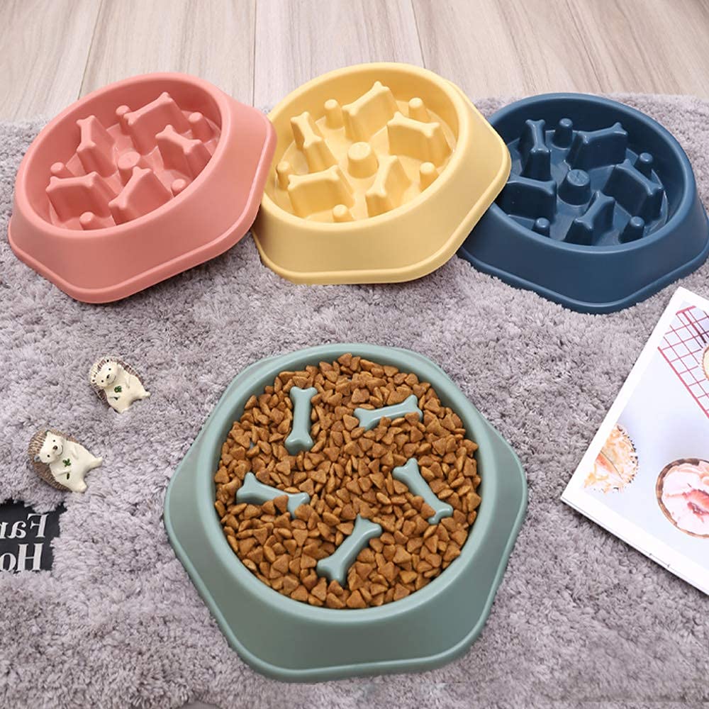 CAISHOW Slow Feeder Dog Bowl - Anti-Gulping Pet Food Dish for Healthy Eating, Bloat Prevention & Mental Stimulation - Non-Slip Interactive Design for Small & Medium Dogs - Perfect for Fast Eaters, Mealtime Enrichment & Portion Control