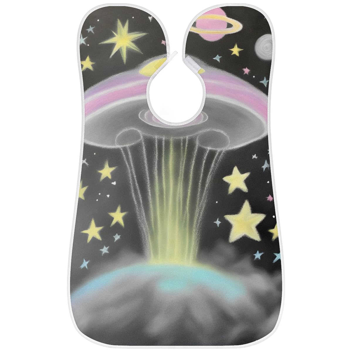 Cartoon Planet Print Beard Shaving Bib for Men - Waterproof Makeup & Hair Dye Apron, Barber Cape for Haircut & Beard Trimming - Sink Hair Catcher & Styling Tool - Perfect for Home Grooming & Salon Use