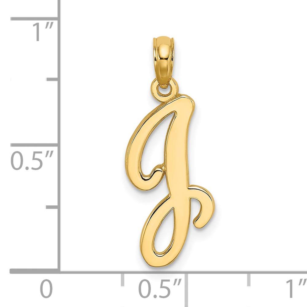 14K Yellow Gold Initial Charm Pendant - Personalized Letter Necklace for Women, Elegant Script Monogram Jewelry Gift for Her, Perfect for Birthdays, Anniversaries & Everyday Wear