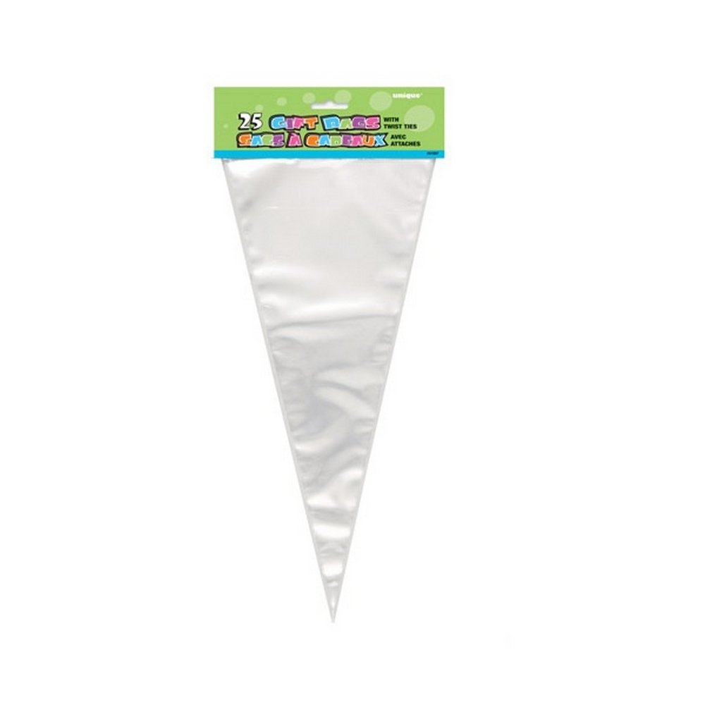 25 Pack Triangle Cone Gift Bags - Premium Party Favor Pouches for Weddings, Baby Showers & Birthday Celebrations - Perfect for Candy, Confetti & Small Gifts