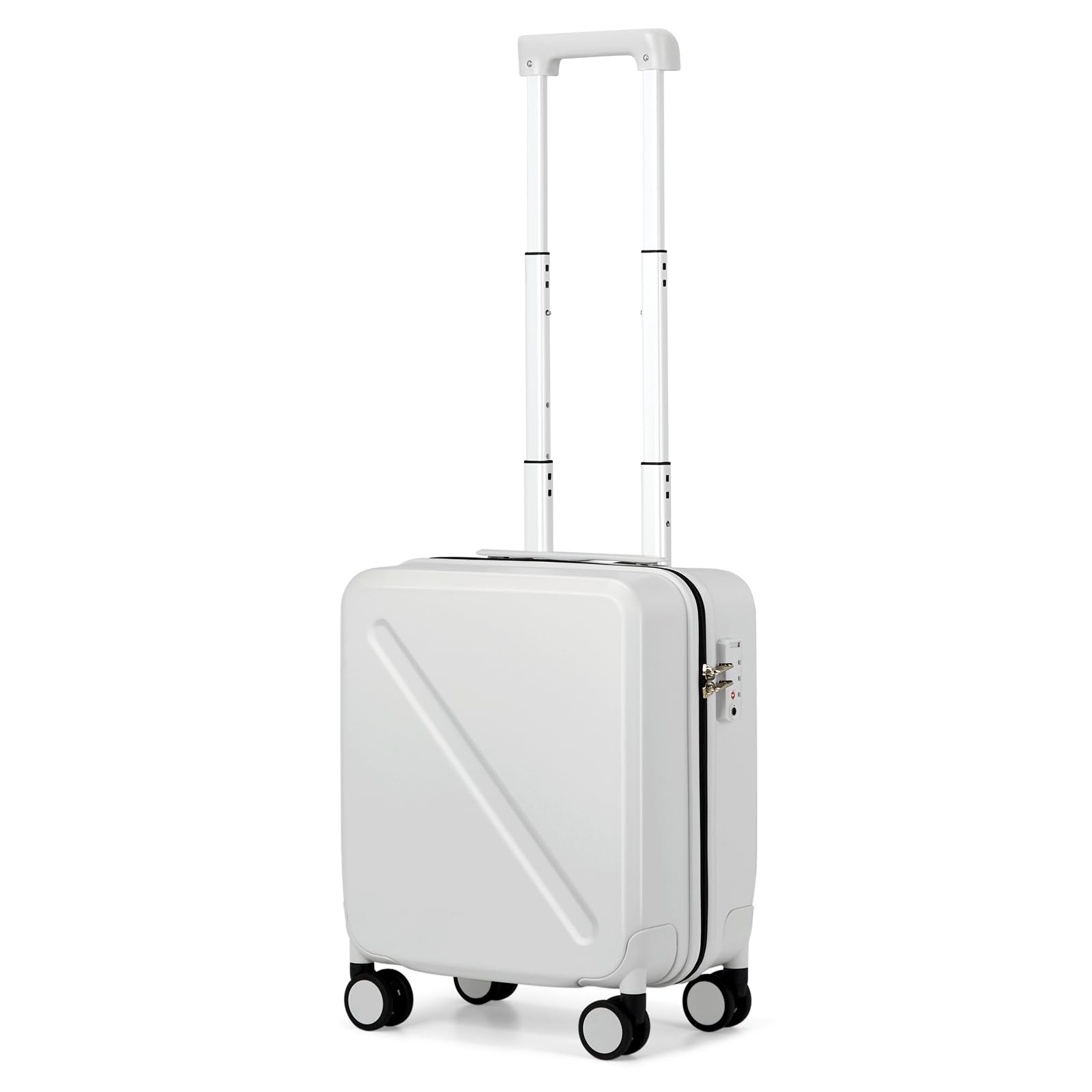 MILADA 16 Inch Underseat Carry On Luggage with Wheels - TSA Approved Hard Shell Small Suitcase, Personal Item Travel Bag for Airplane (Smoke White) - Perfect for Business Trips, Weekend Getaways & Cabin Storage