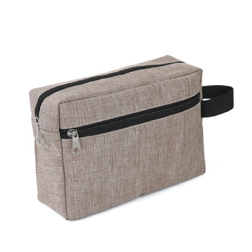 **EKDSPW Waterproof Travel Cosmetic Bag – Khaki Toiletry Pouch for Makeup, Skincare & Essentials – Perfect for Handbags, Gym, Airplane & Vacation**