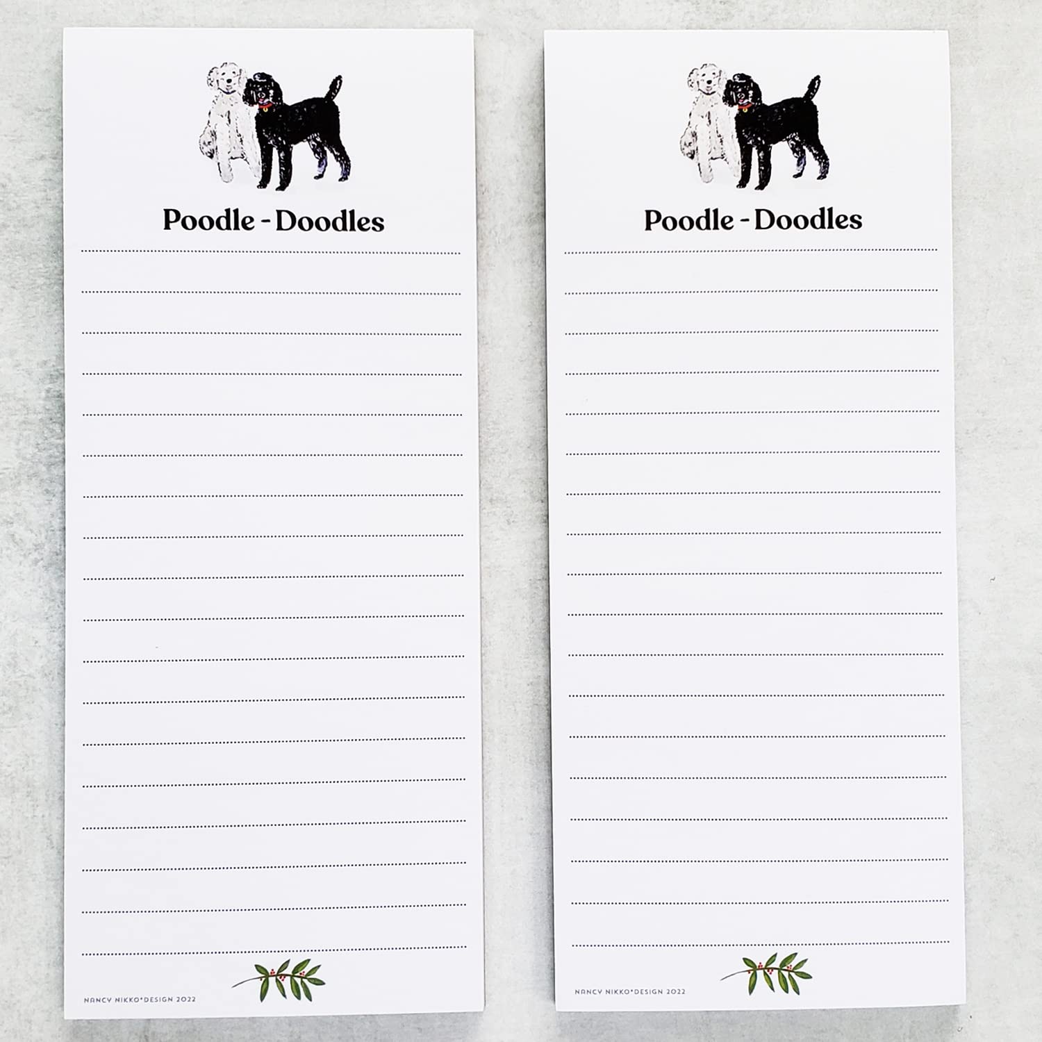 Nancy Nikko POODLE Refrigerator Notepads - 2-Pack Cute Dog Design Memo Pads for Kitchen, Office & Home Organization