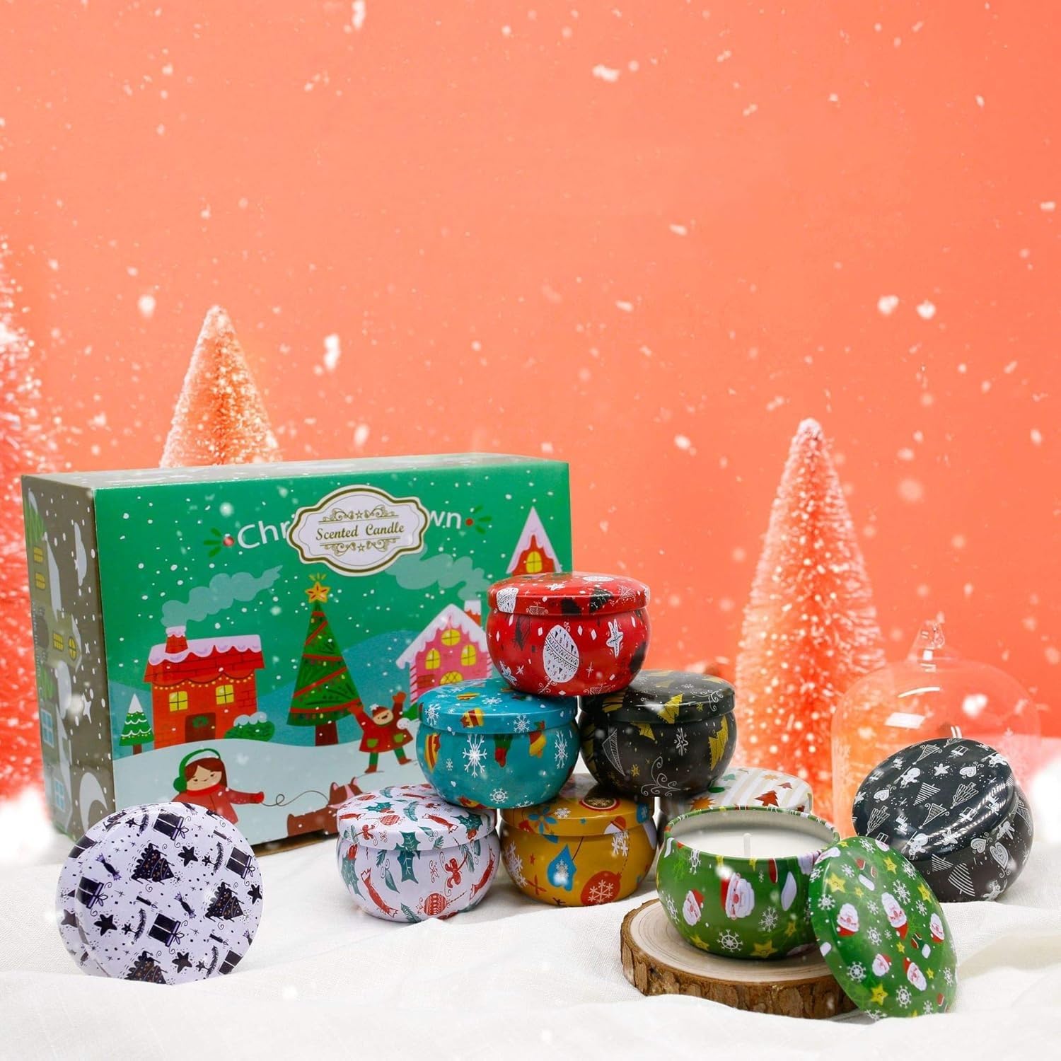 12 Pack Christmas Scented Candles Gift Set - 2.5oz Natural Soy Wax Aromatherapy Candles with Holiday Fragrance, Perfect Holiday Gifts for Women, Friends & Family - Great for Home Decor, Relaxation & Christmas Party Decorations