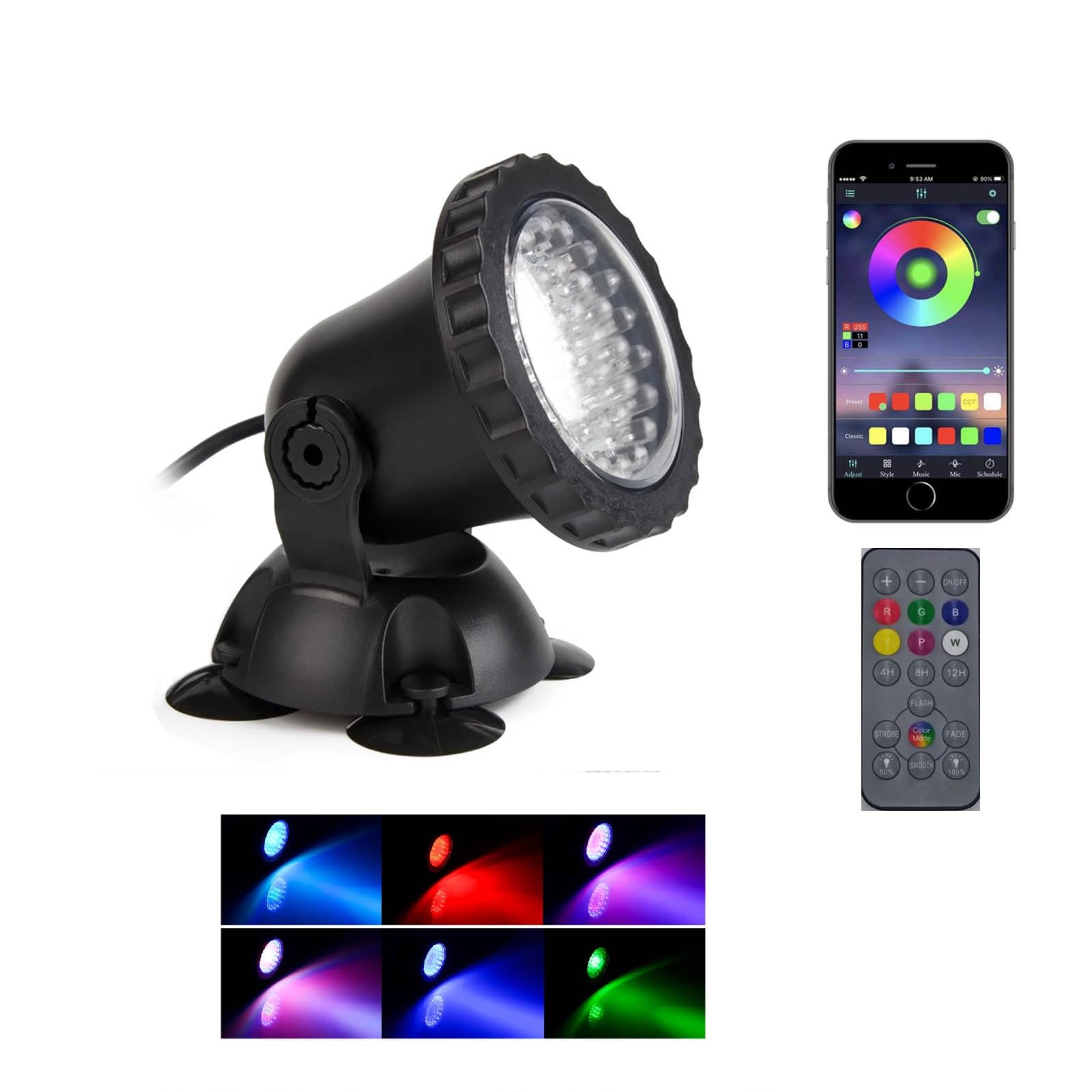 SHOYO IP68 Waterproof Submersible LED Pond Lights - Dimmable Underwater Landscape Lighting with Timer for Garden, Yard, Lawn, Fountain & Halloween Decorations | Perfect for Outdoor Water Features, Pool Accents & Nighttime Ambience