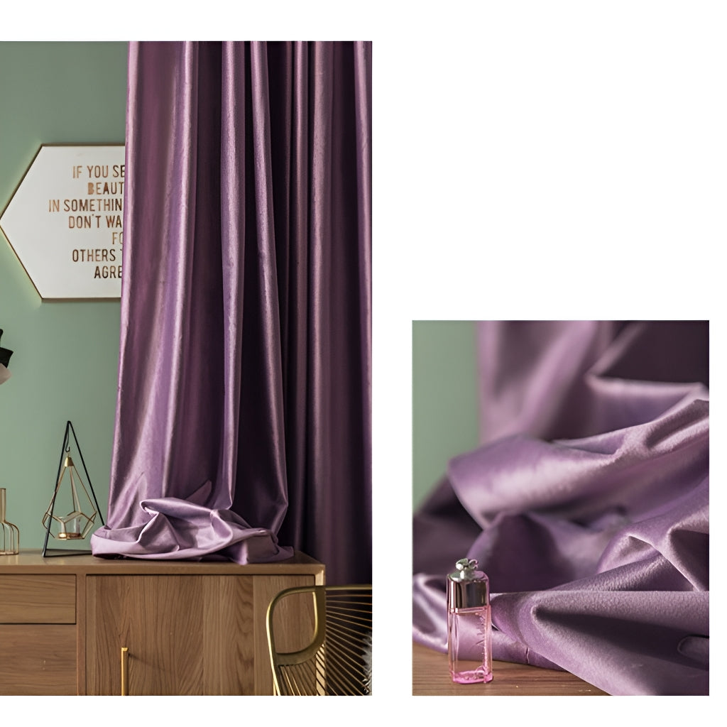 Blackout Curtains for Bedroom - Blakely Velvet Room Darkening Custom Drapes, Thermal Insulated & Noise Reducing Window Treatments for Home, Office, Nursery (100% Light Blocking) - Perfect for Shift Workers & Light Sleepers