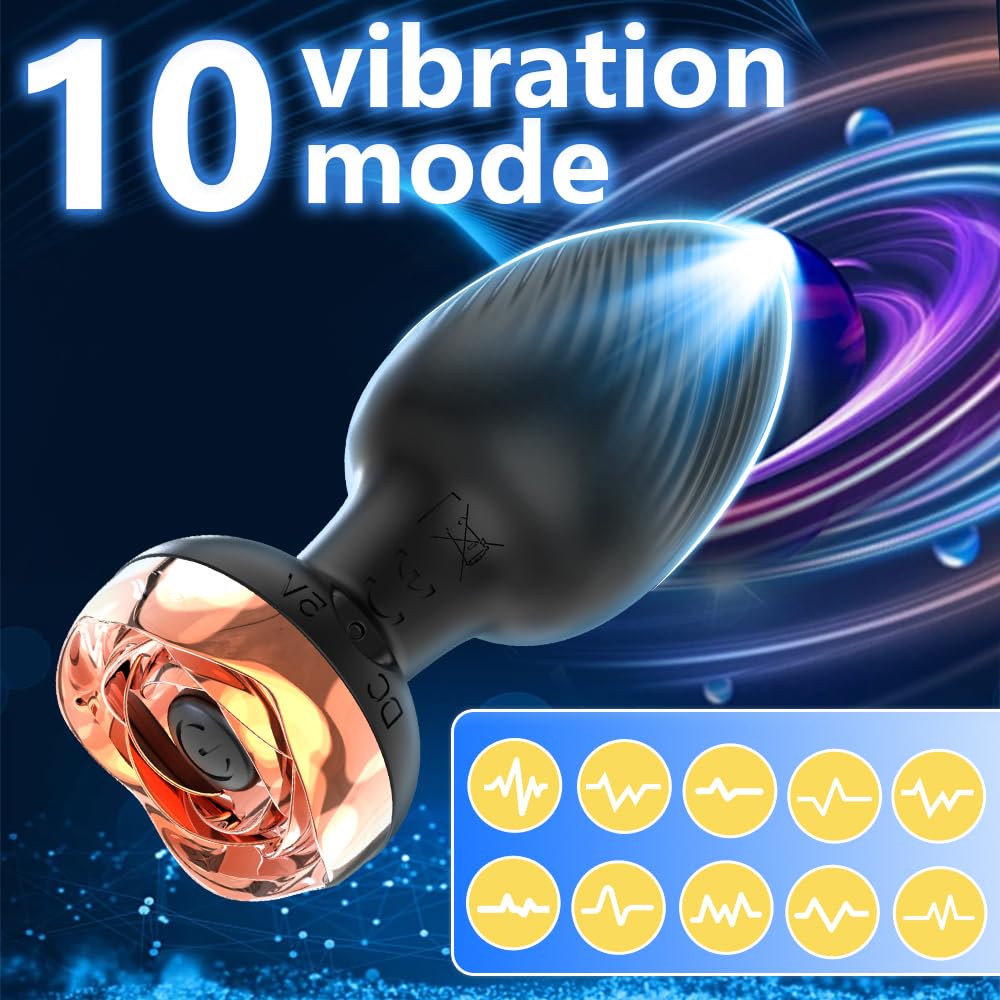 **10-Speed Vibrating Anal Plug for Men & Women - Beginner-Friendly Silicone Butt Plug with Remote Control - Perfect for Couples Play & Solo Pleasure**