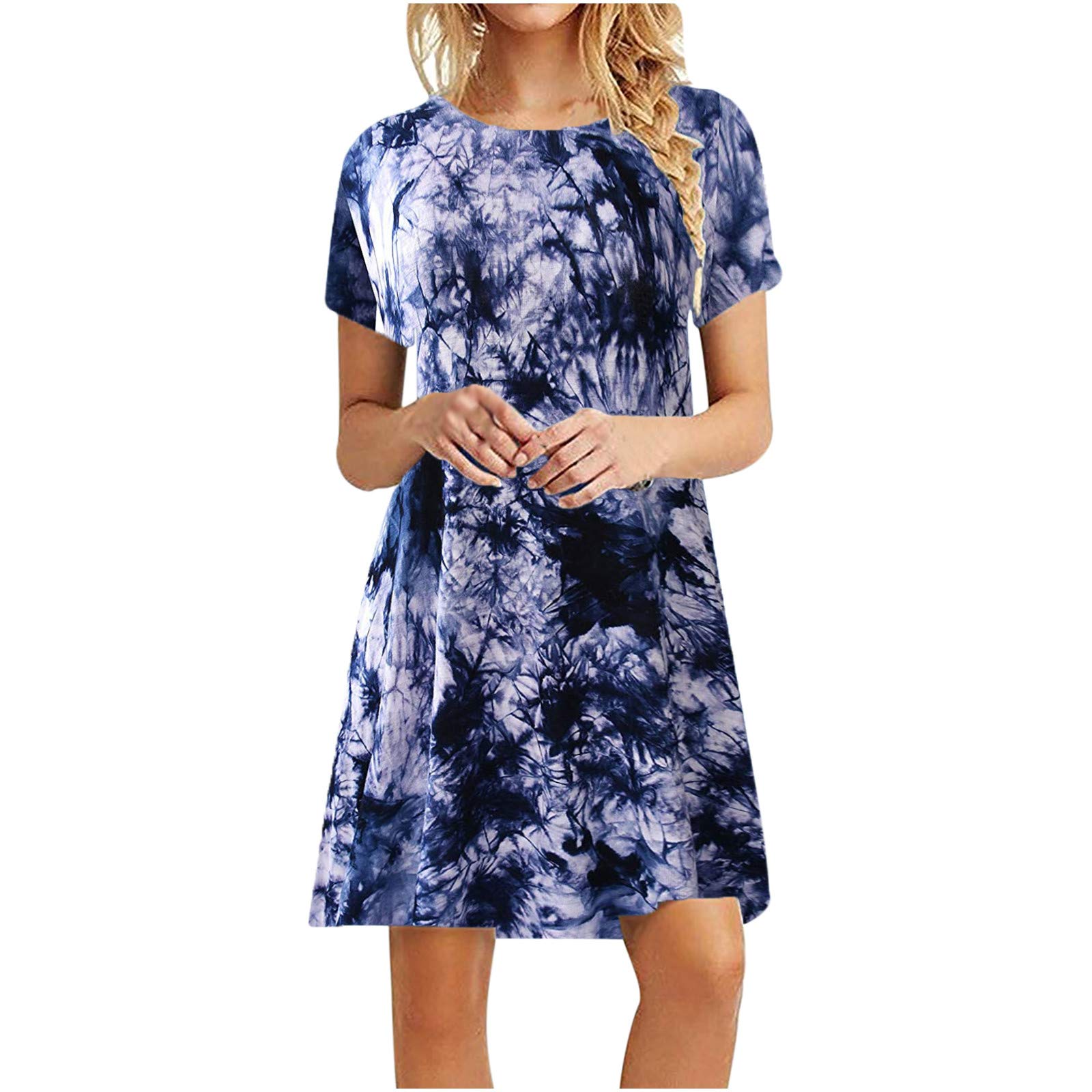 Women's Floral Short Sleeve Party Dress - Casual Summer Dress with Print for Ladies | Perfect for Beach Vacations, Garden Parties & Date Nights