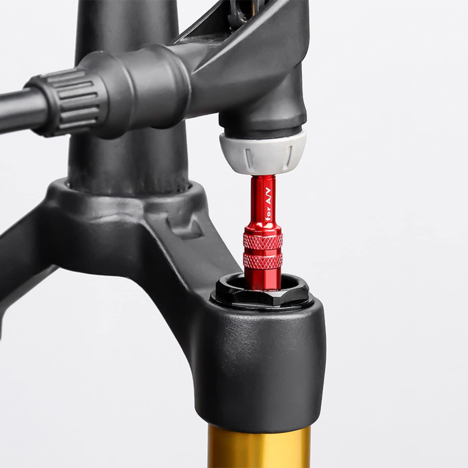 Bike Front Fork Valve Adapter - Aluminum Alloy Bicycle Air Fork Inflator for Standard Pump & Air Compressor - Perfect for MTB, Road Bike & Cycling Maintenance
