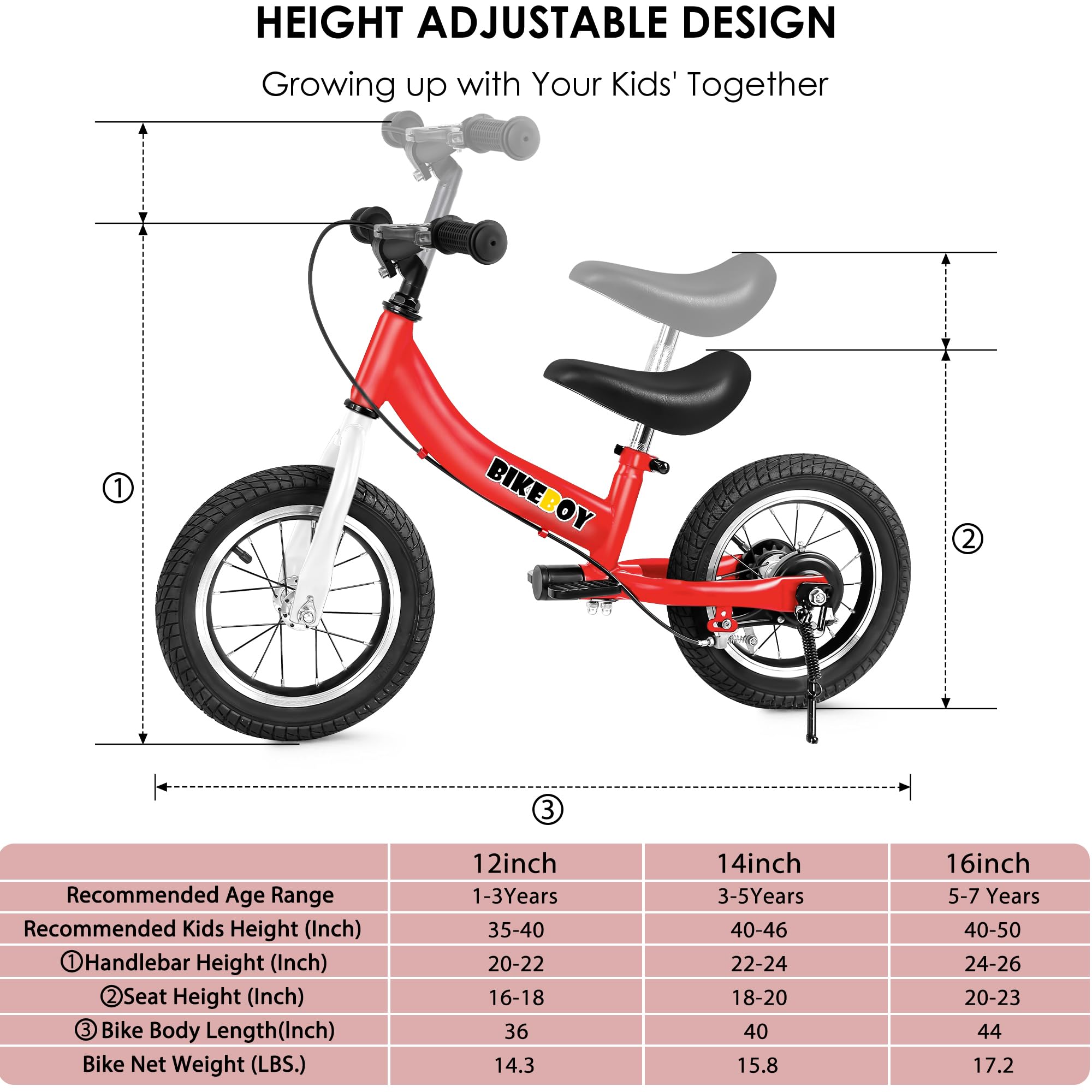 2 in 1 Balance Bike for Kids Ages 2-7 | Convertible Toddler Bike with Training Wheels & Brake | 12 14 16 Inch Wheels | Perfect for Learning to Ride & Outdoor Play