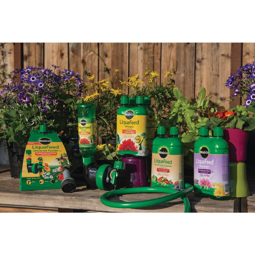 Miracle-Gro LiquaFeed All Purpose Plant Food Starter Kit - 16oz Liquid Fertilizer for Flowers, Vegetables, Trees & Shrubs with Universal Feeder | Indoor & Outdoor Gardening, Houseplants, Lawn Care