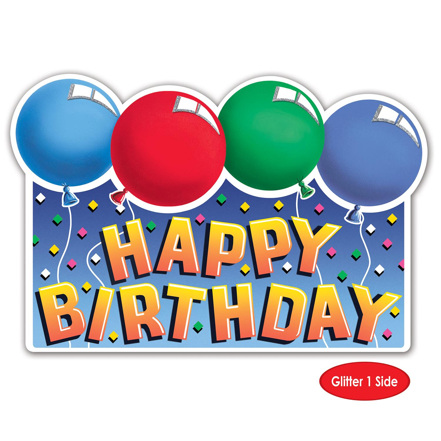 12 Pack Beistle Glittered Happy Birthday Sign - Premium Glitter Party Decorations for Birthday Celebrations, Baby Showers & Special Events