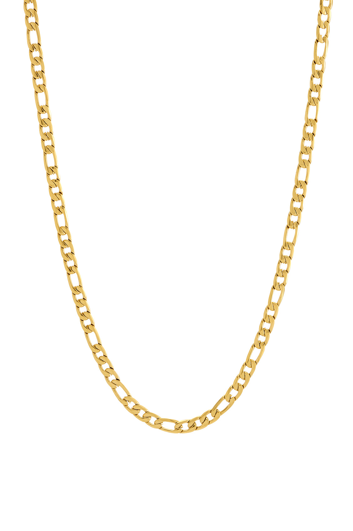 Stylish Men's Figaro Chain Necklace - 14K Gold Plated Italian Link Jewelry for Gifts & Everyday Wear - Perfect for Dating, Parties & Special Occasions
