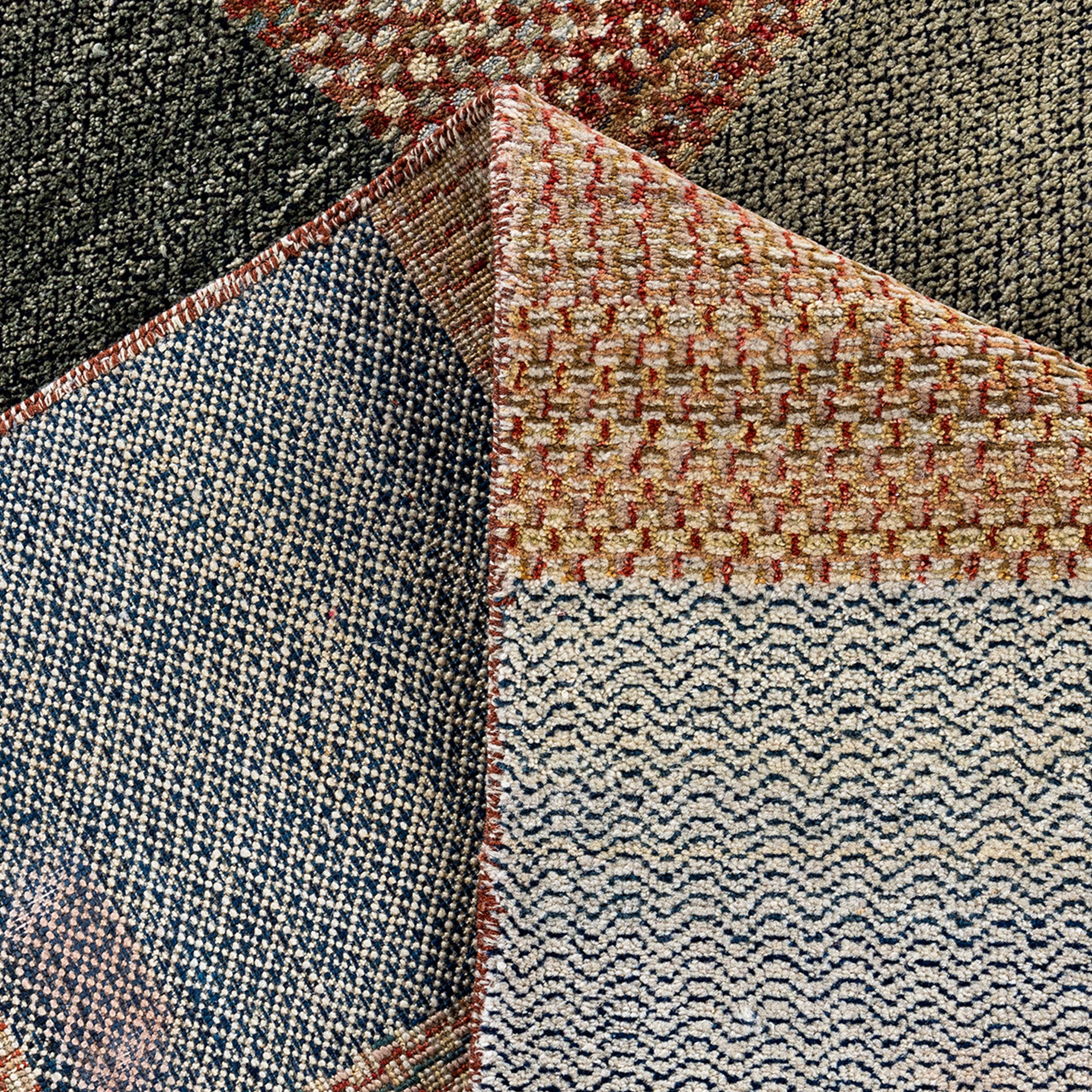 Modern Brown Wool Area Rug 9' x 12'8 - Soft & Durable M2039 44 for Living Room, Bedroom or Office Decor