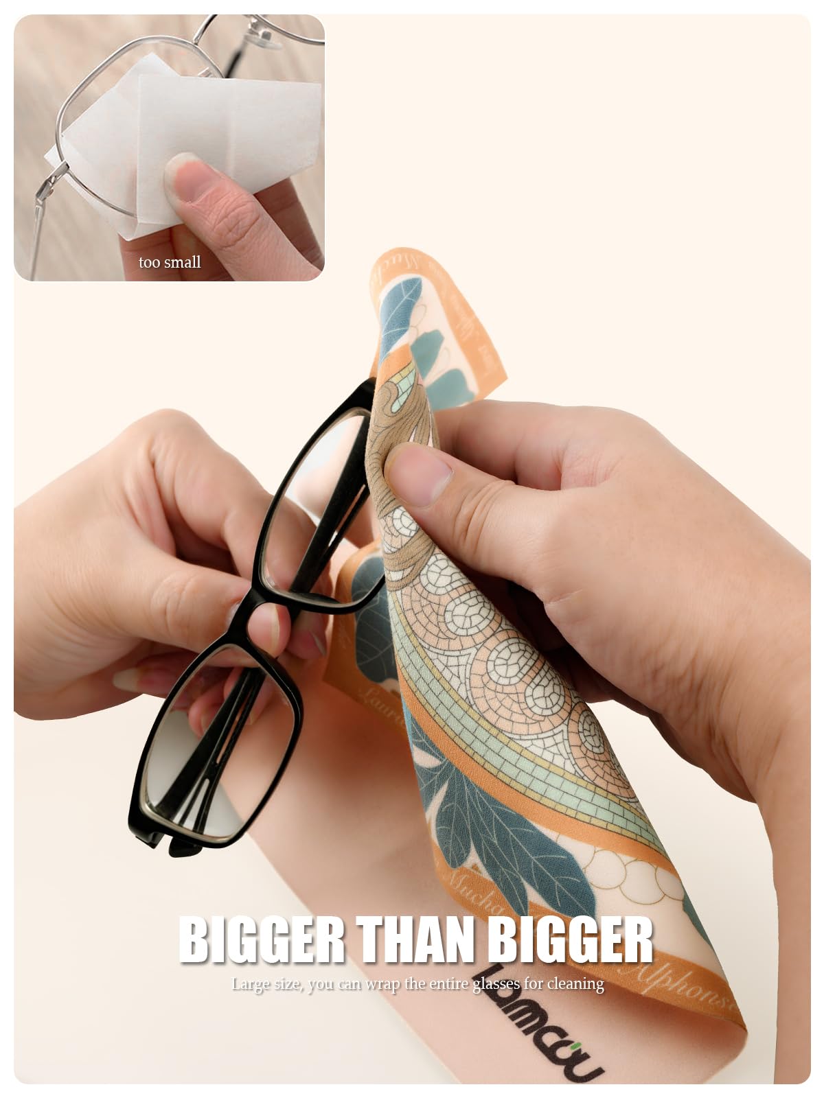 Premium Microfiber Cleaning Cloth for Glasses - 2 Pack (25x25cm) | Lint-Free, Scratch-Resistant | Ideal for Eyeglasses, Camera Lenses, VR/AR Headsets, Smartphones & Electronics Screens | Optician-Approved Quality for Crystal Clear Cleaning