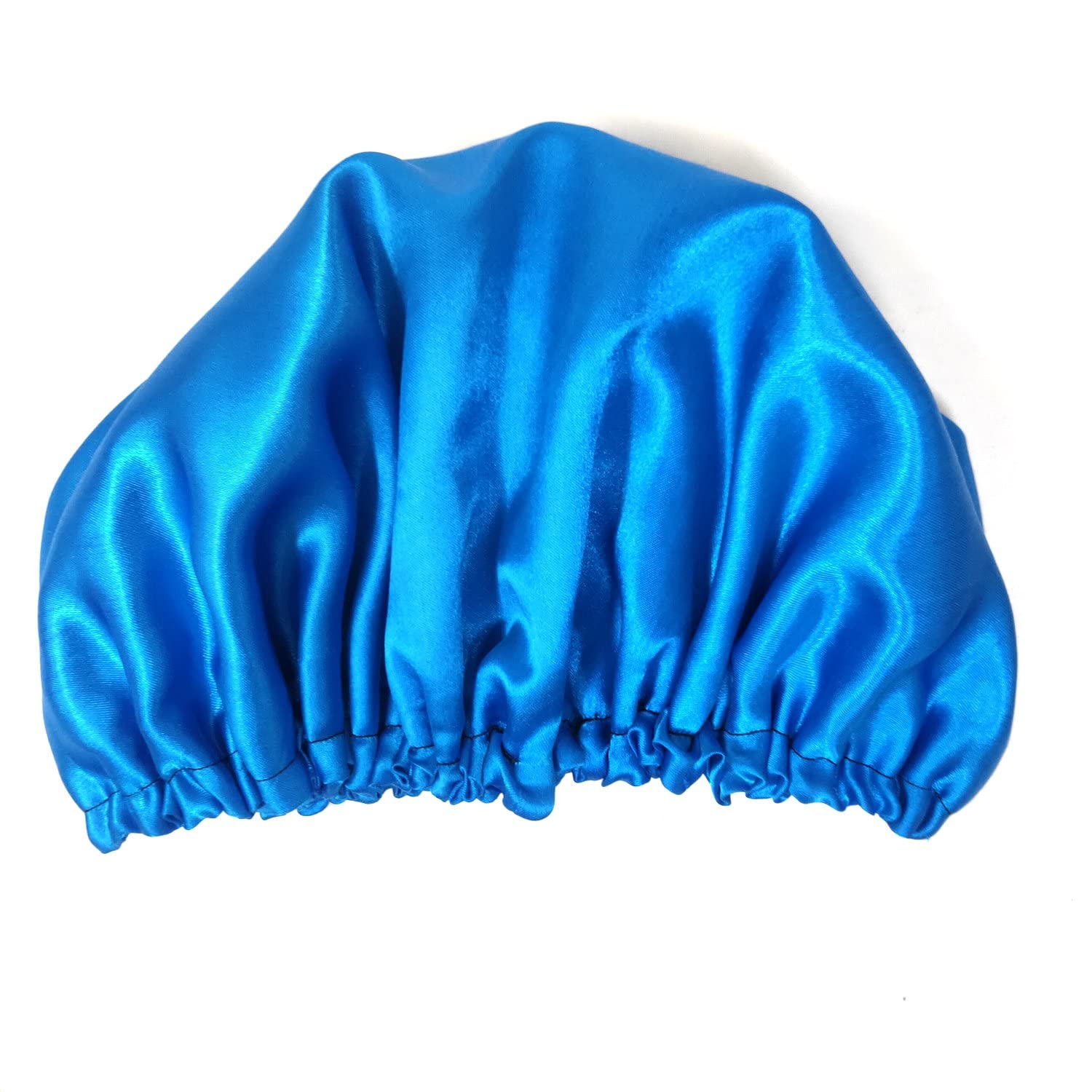 Anokhi Ada Dual Layer Satin Bonnet for Girls & Women - Navy Blue Hair Bonnet for Sleeping, Protective Silk Bonnet for Curly & Natural Hair - 36-02 (Great for Nighttime & Travel)