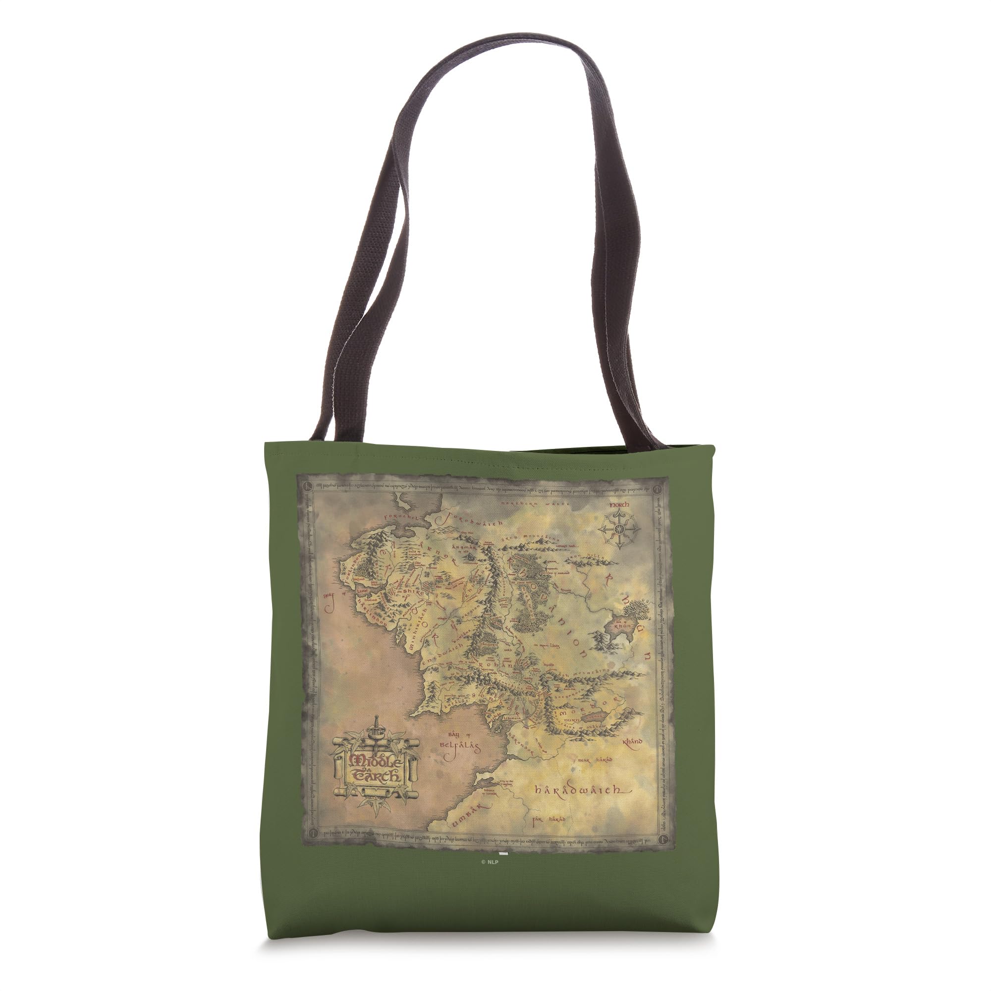 The Lord of the Rings Middle Earth Map Tote Bag - Fantasy Gift for Book Lovers & Movie Fans - Perfect for Shopping, Travel & Geeky Fashion
