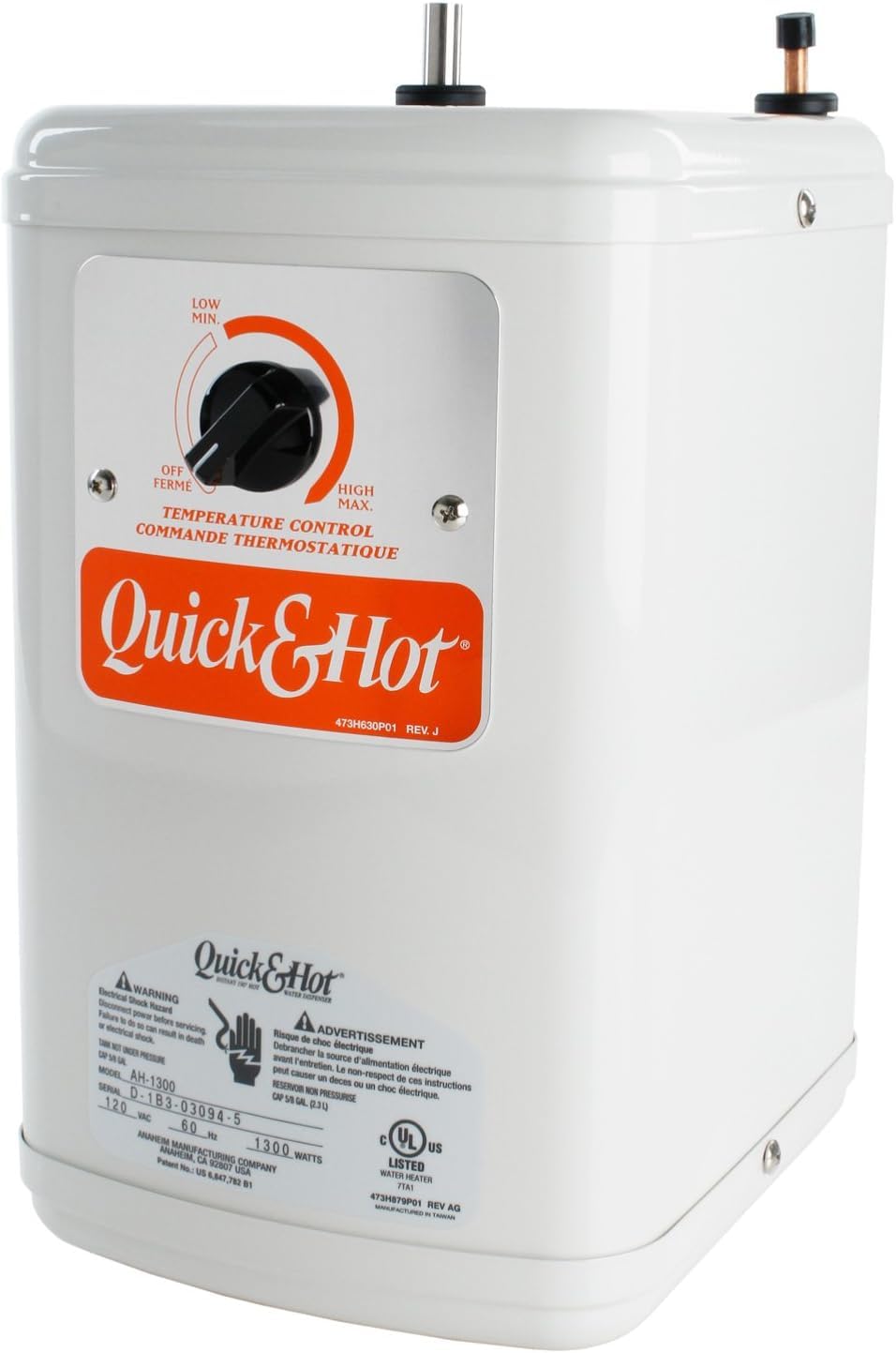 Anaheim AH-1300 Instant Hot Water Dispenser - 1.3 Gallon Under Sink Water Heater with Quick Heating Technology for Coffee, Tea & Cooking | Compact Design for Home & Office Use
