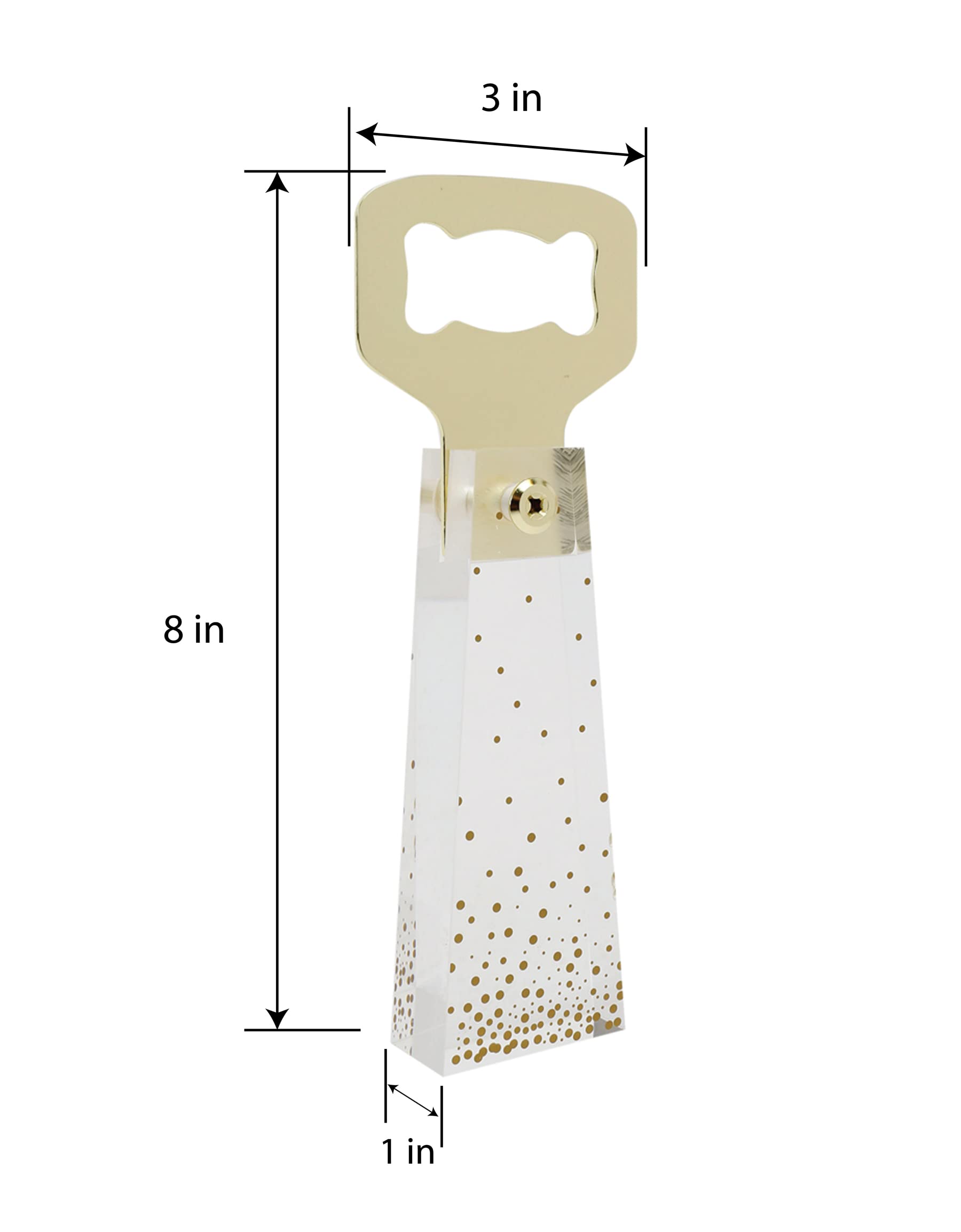 Designstyles Acrylic Gold Bottle Opener - Compact Cap Opener for Easy Storage - Perfect for Parties, Home Bars & Kitchen Use - Gold Kitchen Decor Accessory - Bar Tool Essentials - Ideal for Entertaining, Gifts & Everyday Use