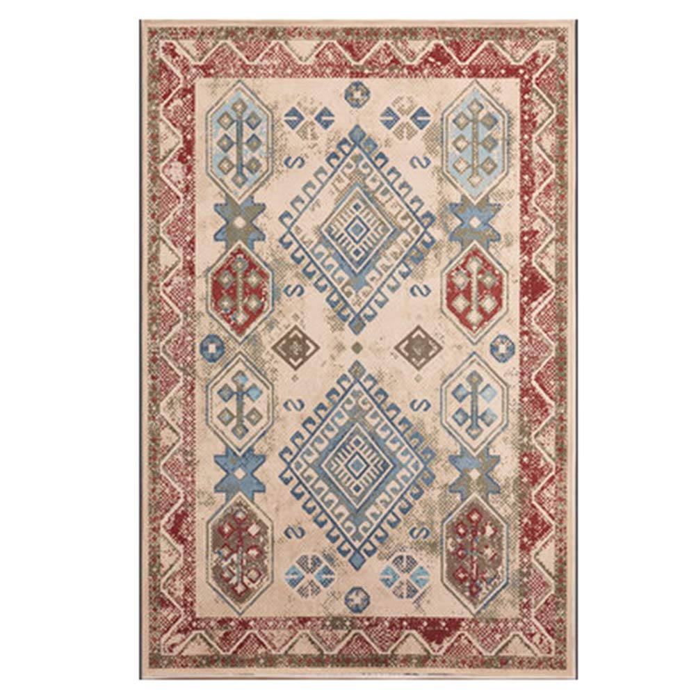 GHGMM Vintage American Carpet Rug - 6mm Thick Rectangular Floor Mat for Living Room, Bedroom, Study - 120x160cm - Soft & Durable Home Decor for Cozy Spaces
