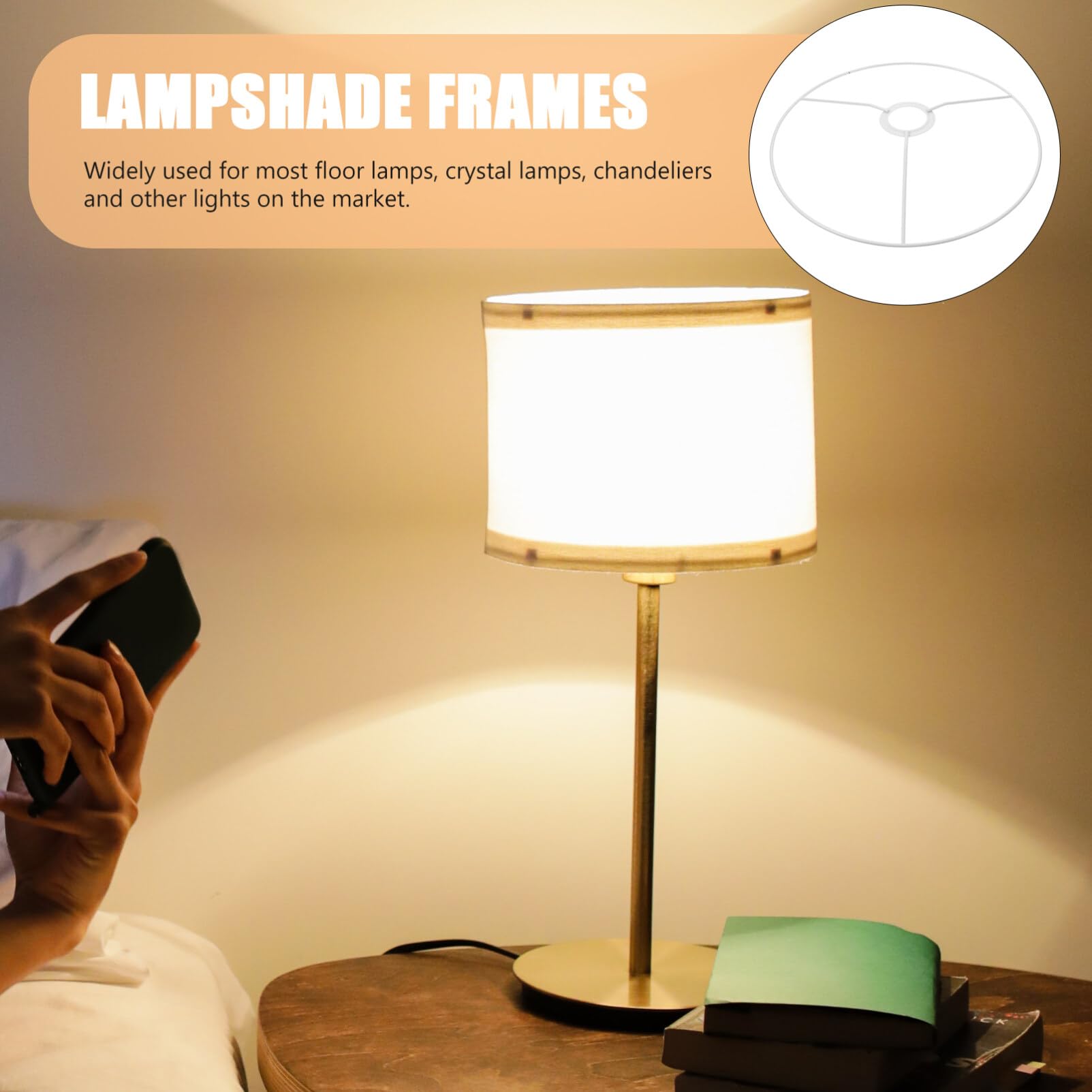 Metal DIY Ring Lamp Shade - Lightweight Iron Frame for Bars & Rooms